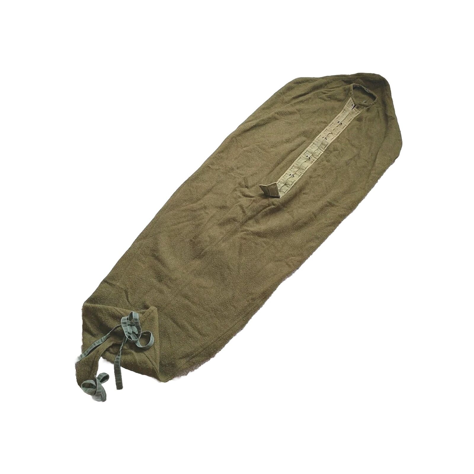 World War II US Army Wool Sleeping Bag Green Dated 1945 Mummy Military VTG