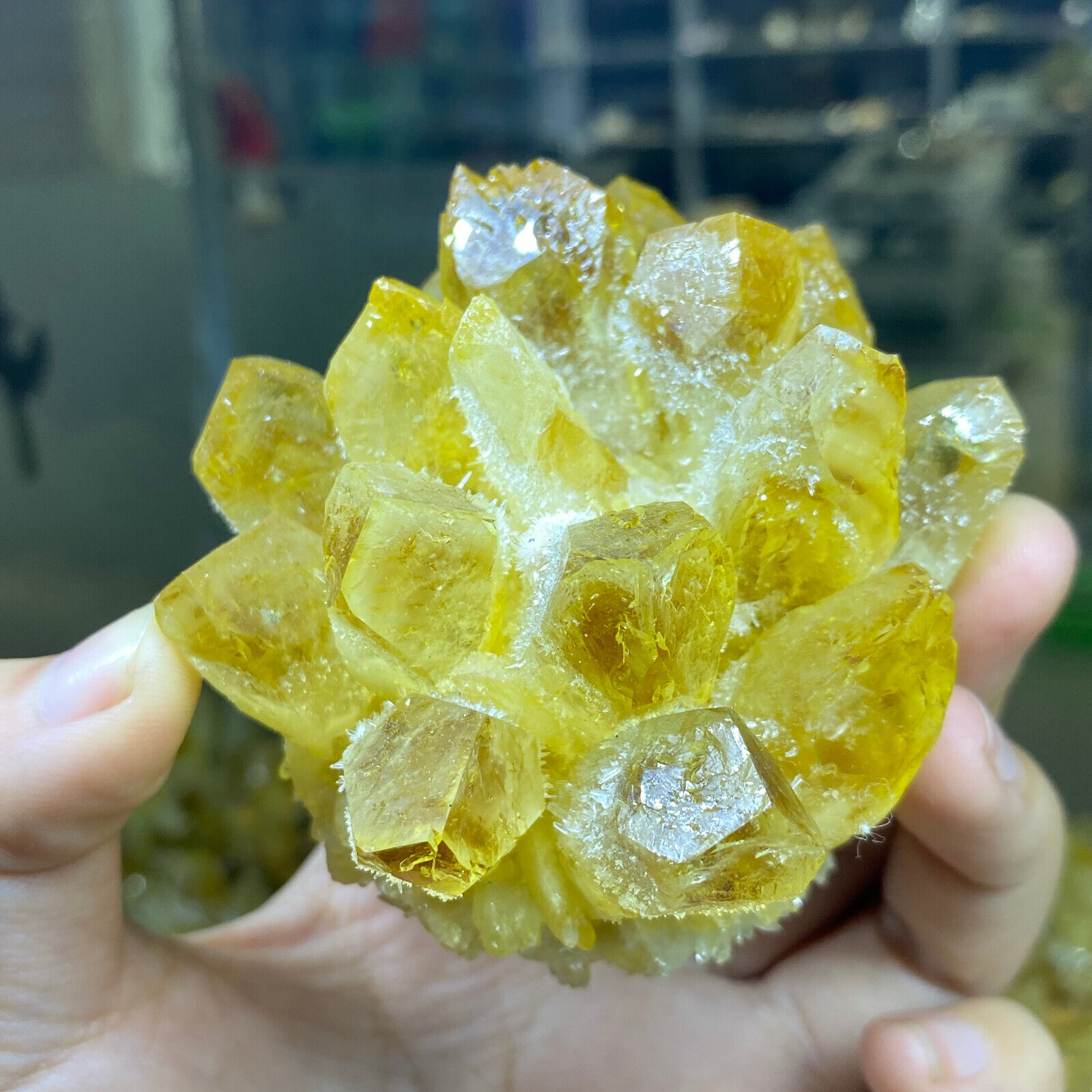 300g+ New Find Yellow Phantom Quartz Crystal Cluster Mineral Specimen Gem