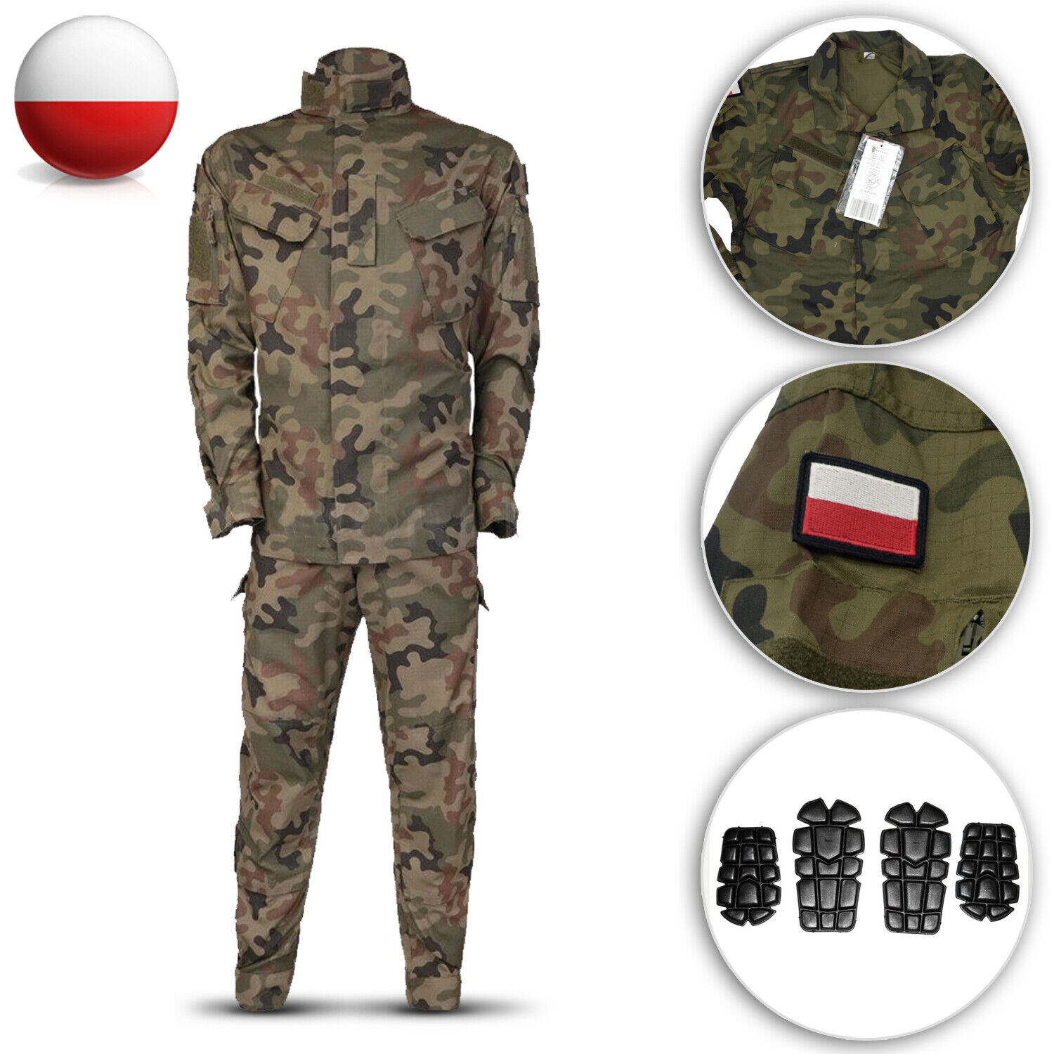 New Genuine Polish Army Uniform Set Combat MBDU Shirt Pants PL Woodland 124P/MON