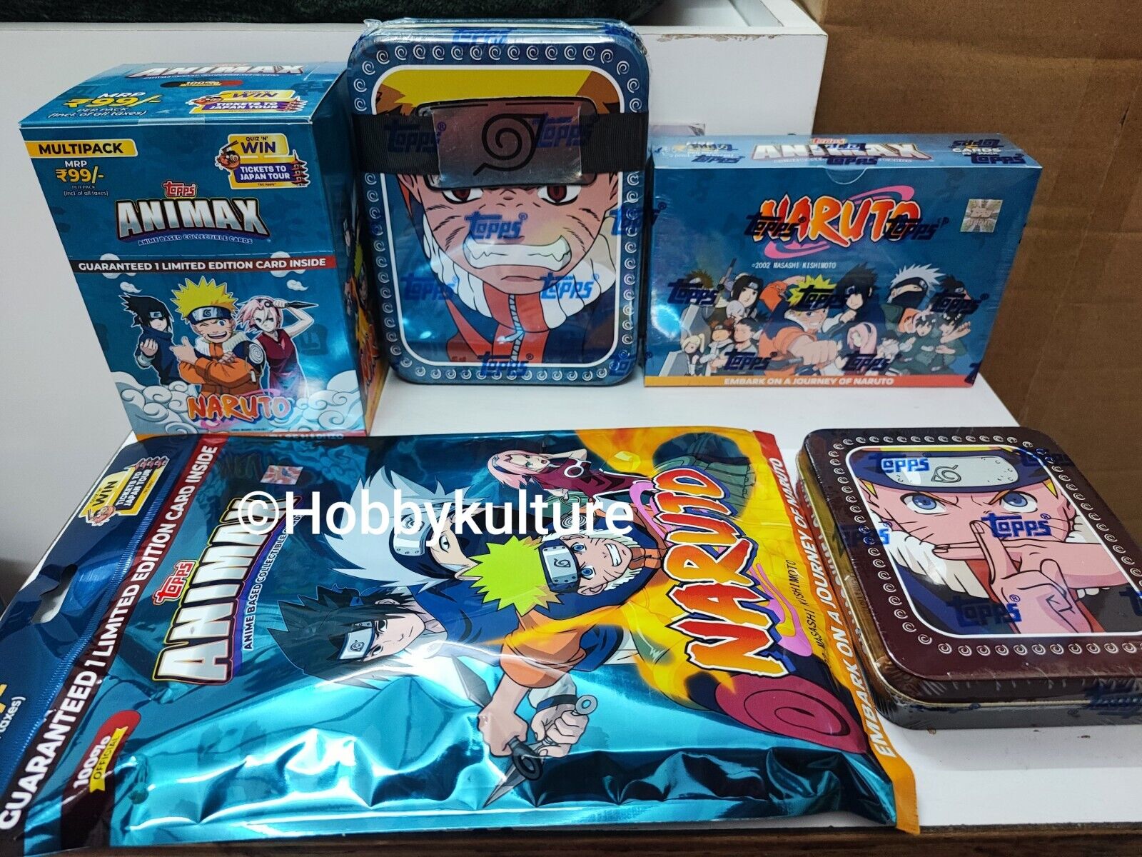 Topps Animax Naruto 2024 NEW COMBO PACK STARTER+ 2 TINS + 12 MULTIPACK + 40 PACK