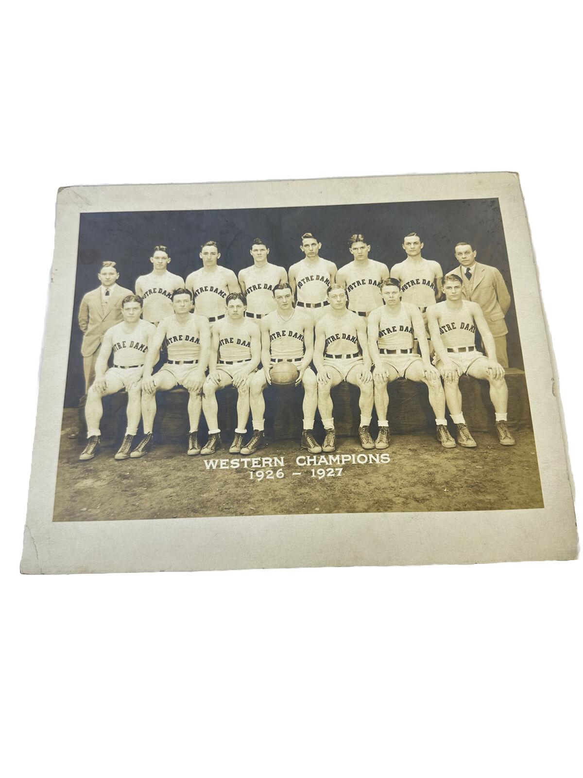 1926-27 Notre Dame Western Champion and National Champion Basketball Team Photo
