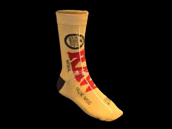 ONE PAIR of RAW Rolling Papers SOCKS Fits: US Size 10-13 RAWthentic