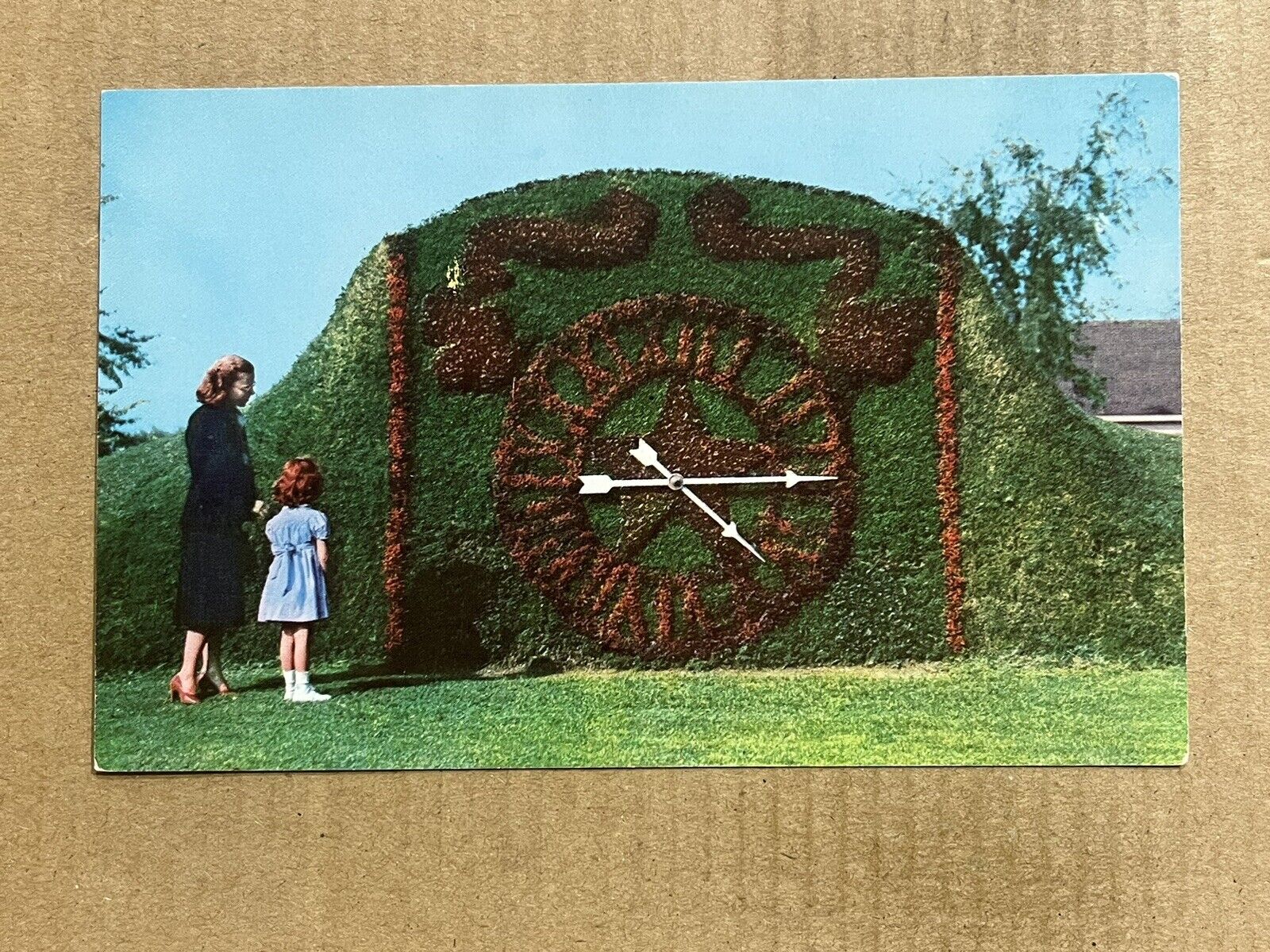 Postcard Dearborn MI Michigan Floral Clock Greenfield Village Vintage PC