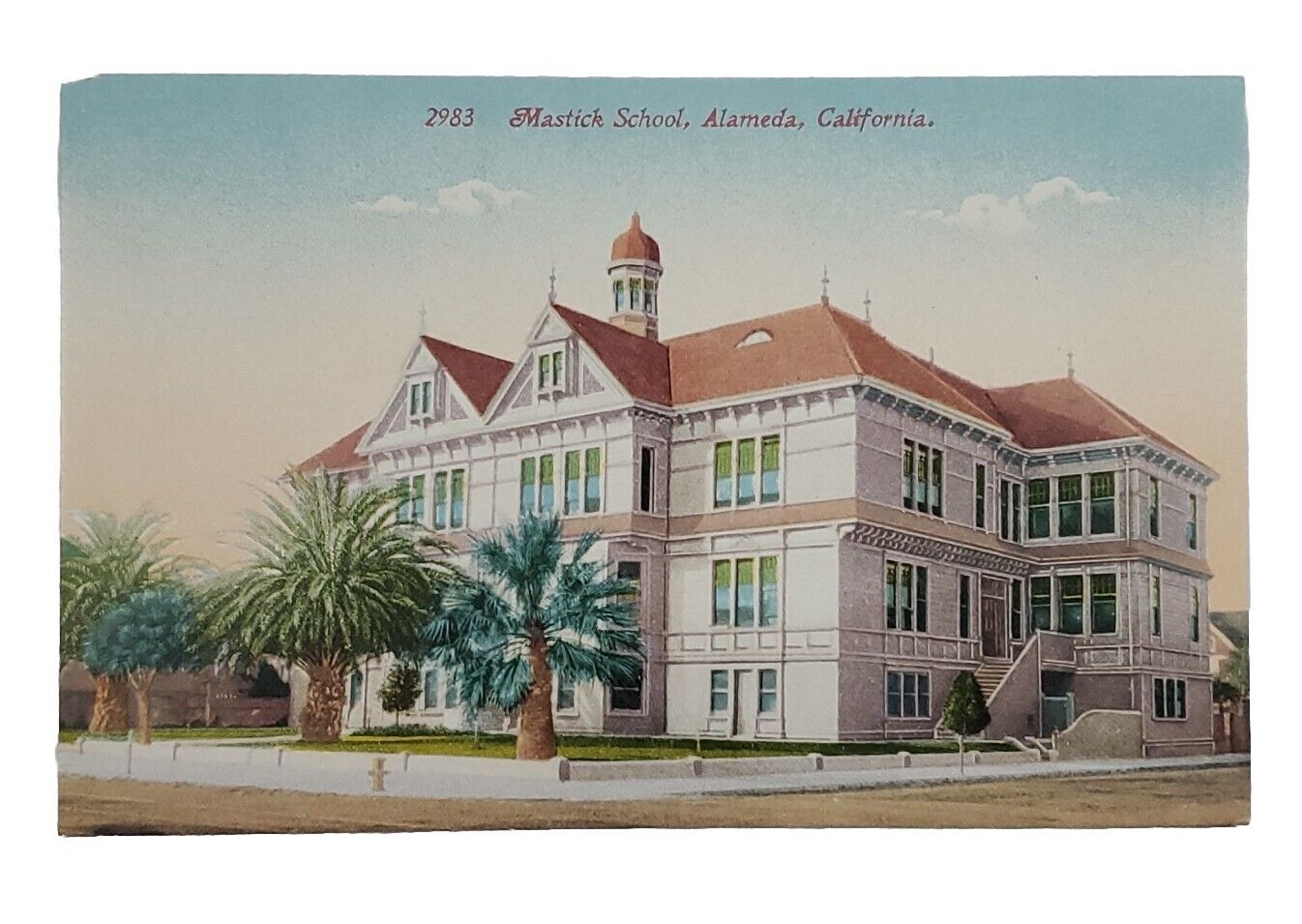 1907-14 Vintage Postcard: Alameda, CA - Mastick School