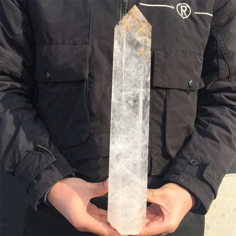 4.93lb Natural Clear Quartz Obelisk Crystal Energy Point Wand Tower Healing Gem 