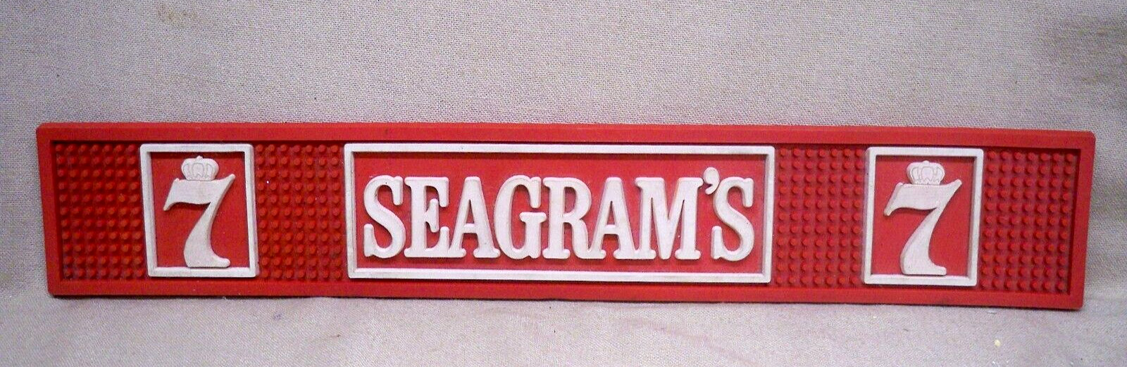 Vintage Seagram\'s 7 Crown Red Rubber Bar Rail Mat  - 20 1/2 x 3 1/2