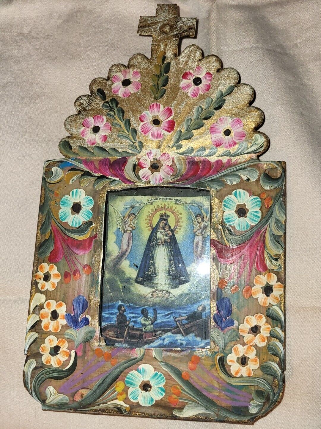 Tin Retablo Handmade Hand Painted Mexican Folk Art