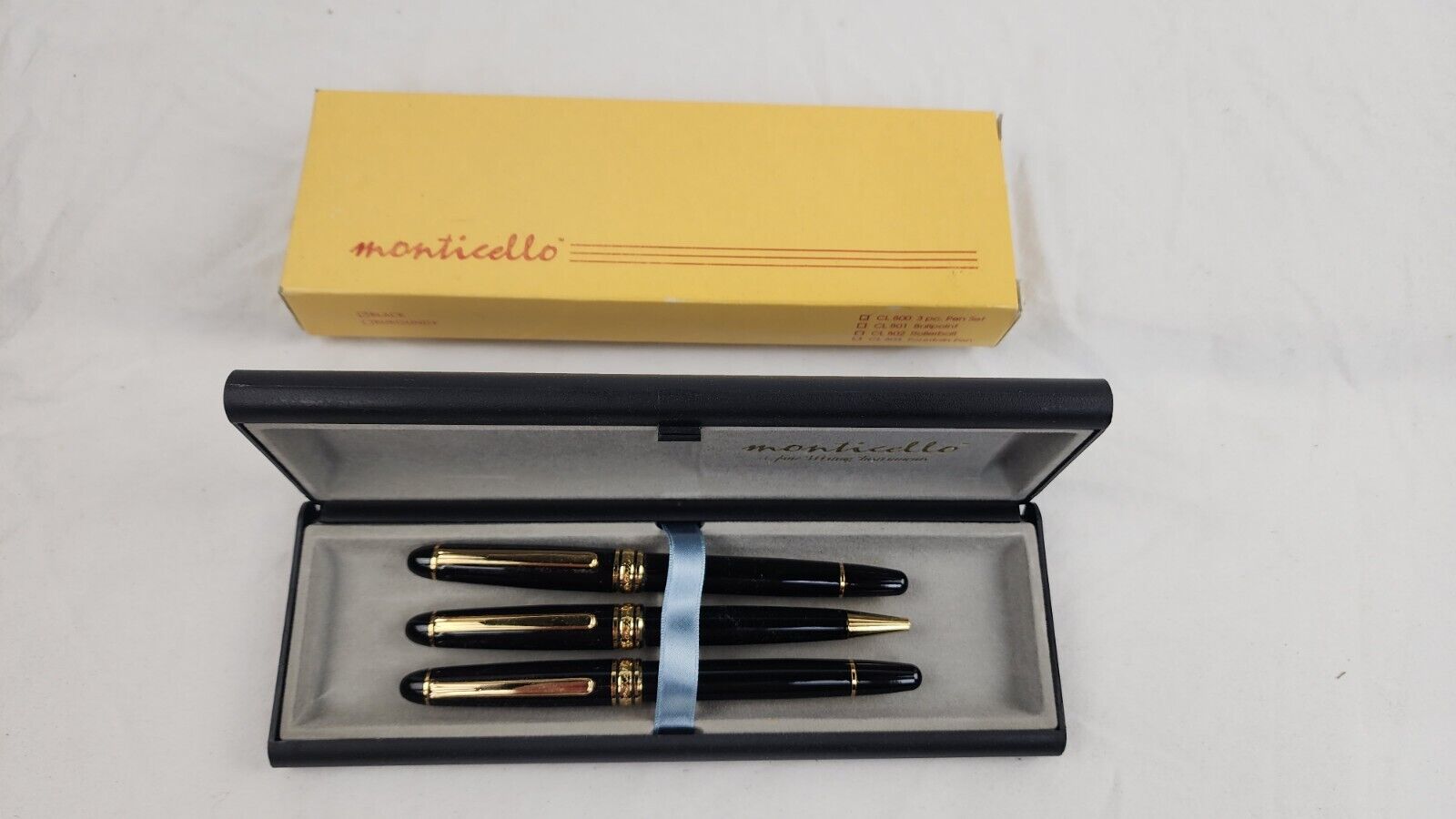 VINTAGE Monticello CL- 800 3 Piece Pen Set Calligraphy & Two Ballpoint