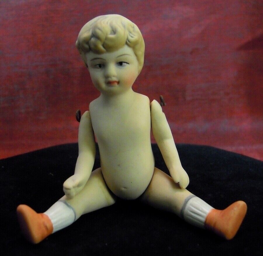 Puppet Figurine Articulated Boy Art Deco Style Art Nouveau Style Porcelain Ename