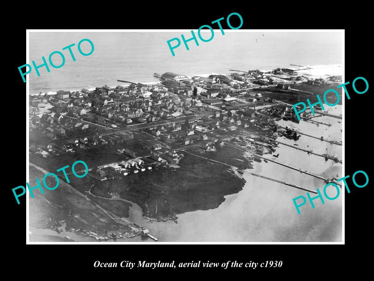OLD 8x6 HISTORIC PHOTO OF OCEAN CITY MARYLAND AERIAL VIEW OF CITY c1930 3