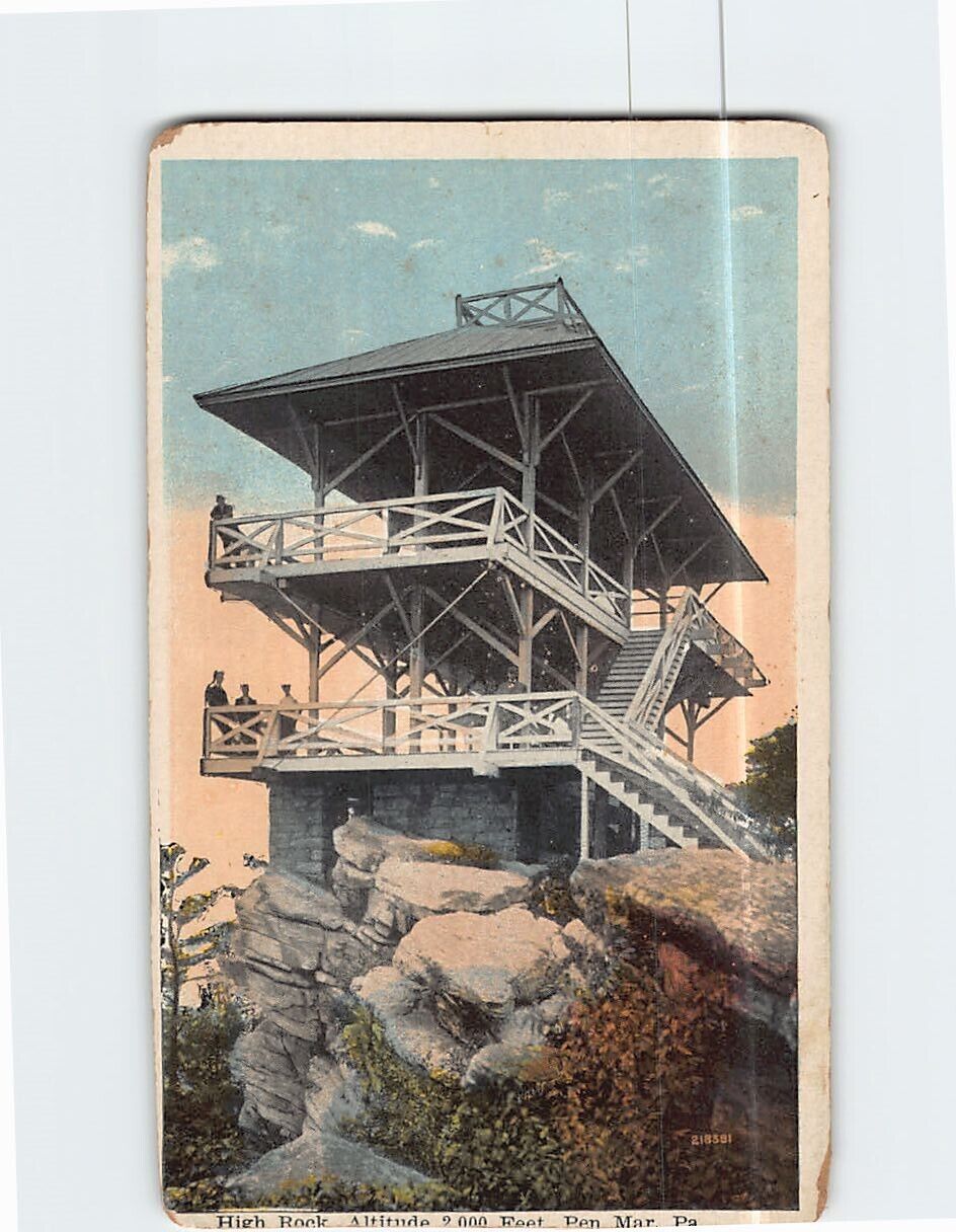 Postcard High Rock Pen Mar Pennsylvania USA