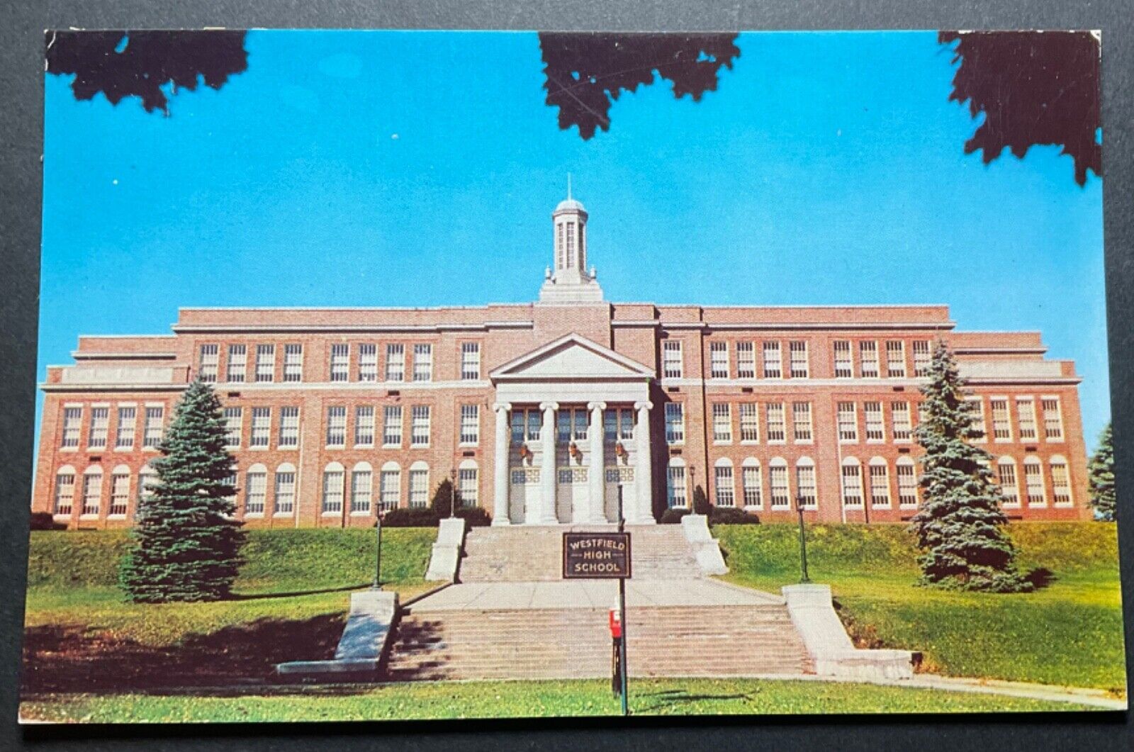 Westfield Massachusetts MA Postcard Westfield High School
