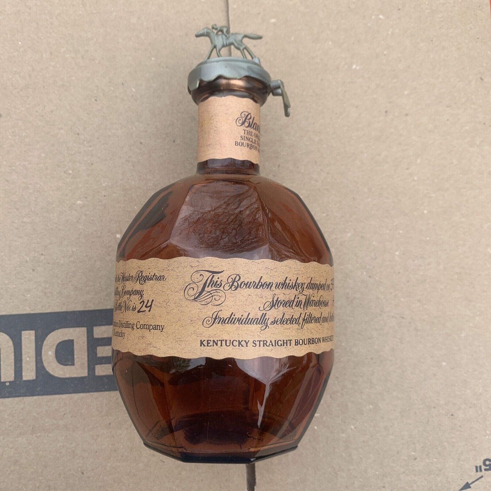 EMPTY Blanton\'s Single Barrel Bourbon Whiskey  Bottle Brown Decantur H41764