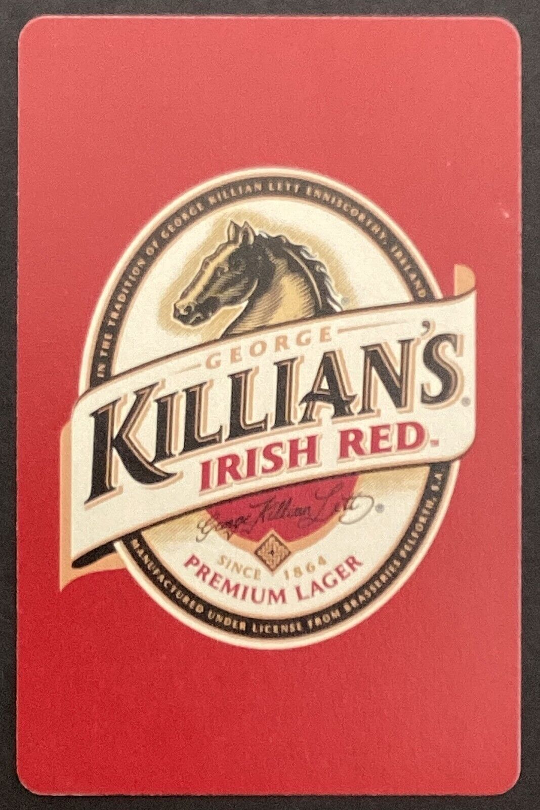 Killian\'s Irish Red Lager Ad Vintage Single Swap Playing Card Joker