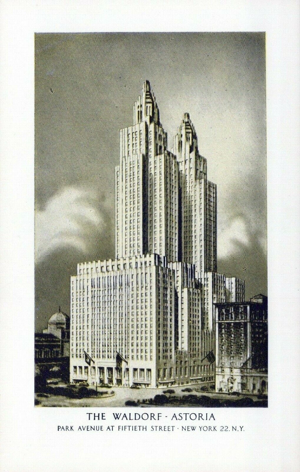 The Waldorf Astoria Park Avenue New York City New York Vintage Chrome Post Card