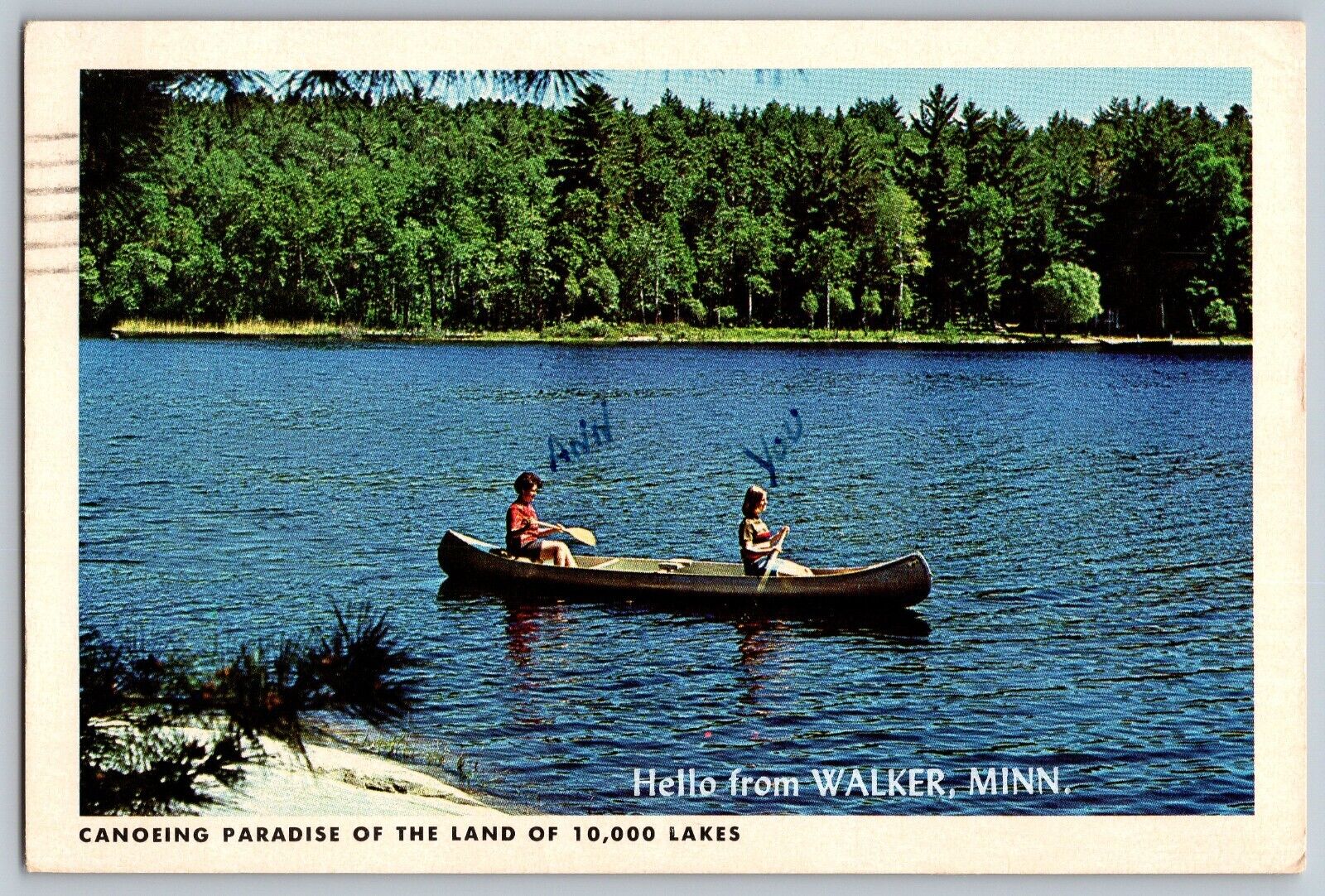 Walker, Minnesota MN - Canoeing Paradise of 10,000 Lakes - Vintage Postcard 4x6