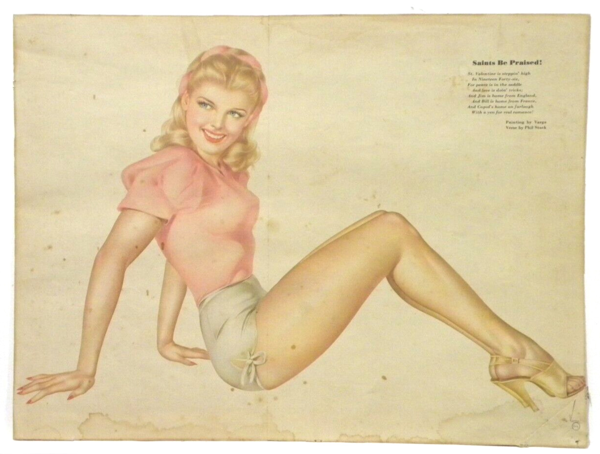 Vintage WWll Vargas Girl Pinup Esquire Magazine - Saints Be Praised 1946
