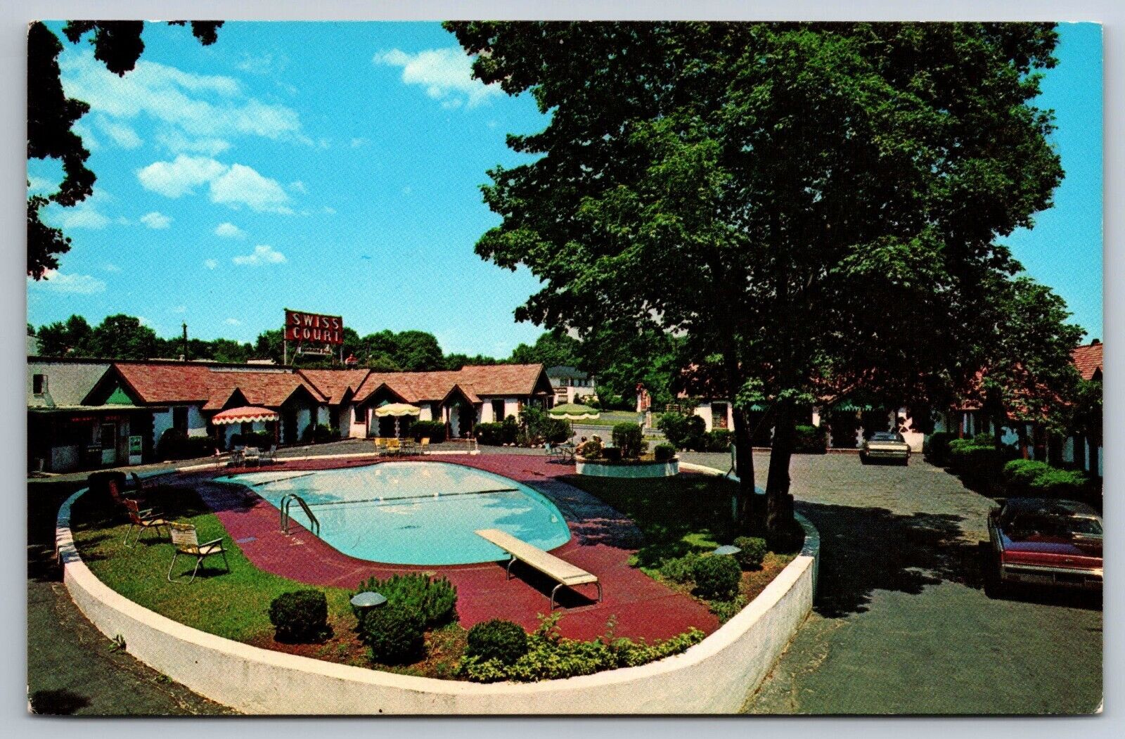 Swiss Court Motel Upper Saddle River New Jersey chrome Postcard