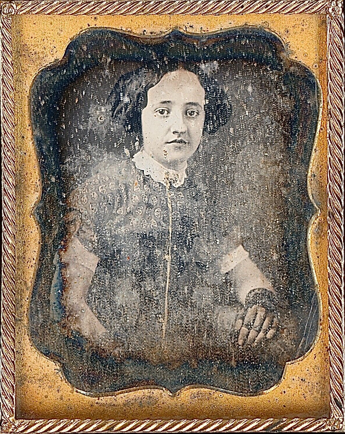 Pretty Young Lady Dated March 12, 1853 Identified 1/9 Plate Daguerreotype S501