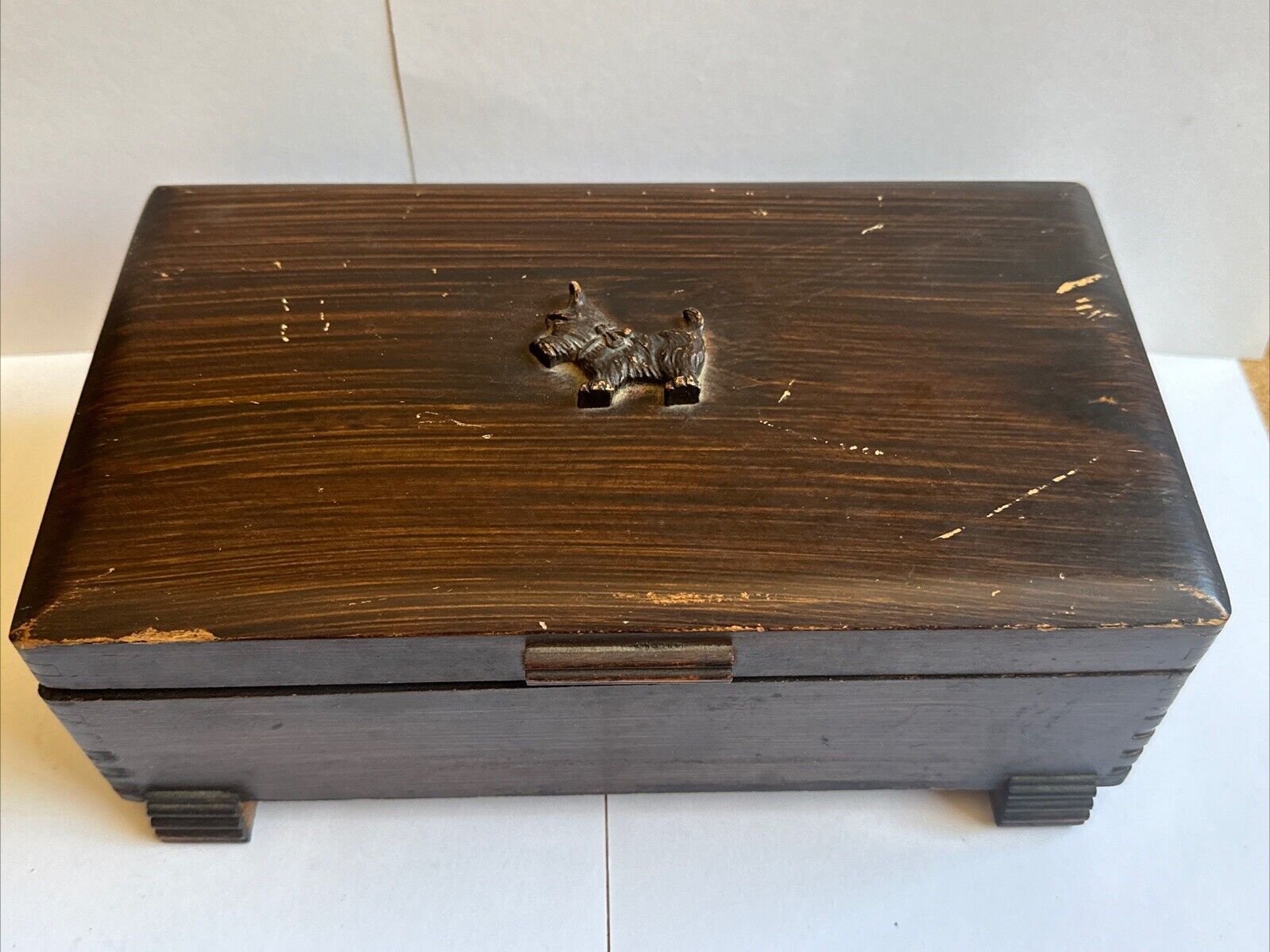 Scottie Dog Wooden Treasure Trinket Jewelry Box