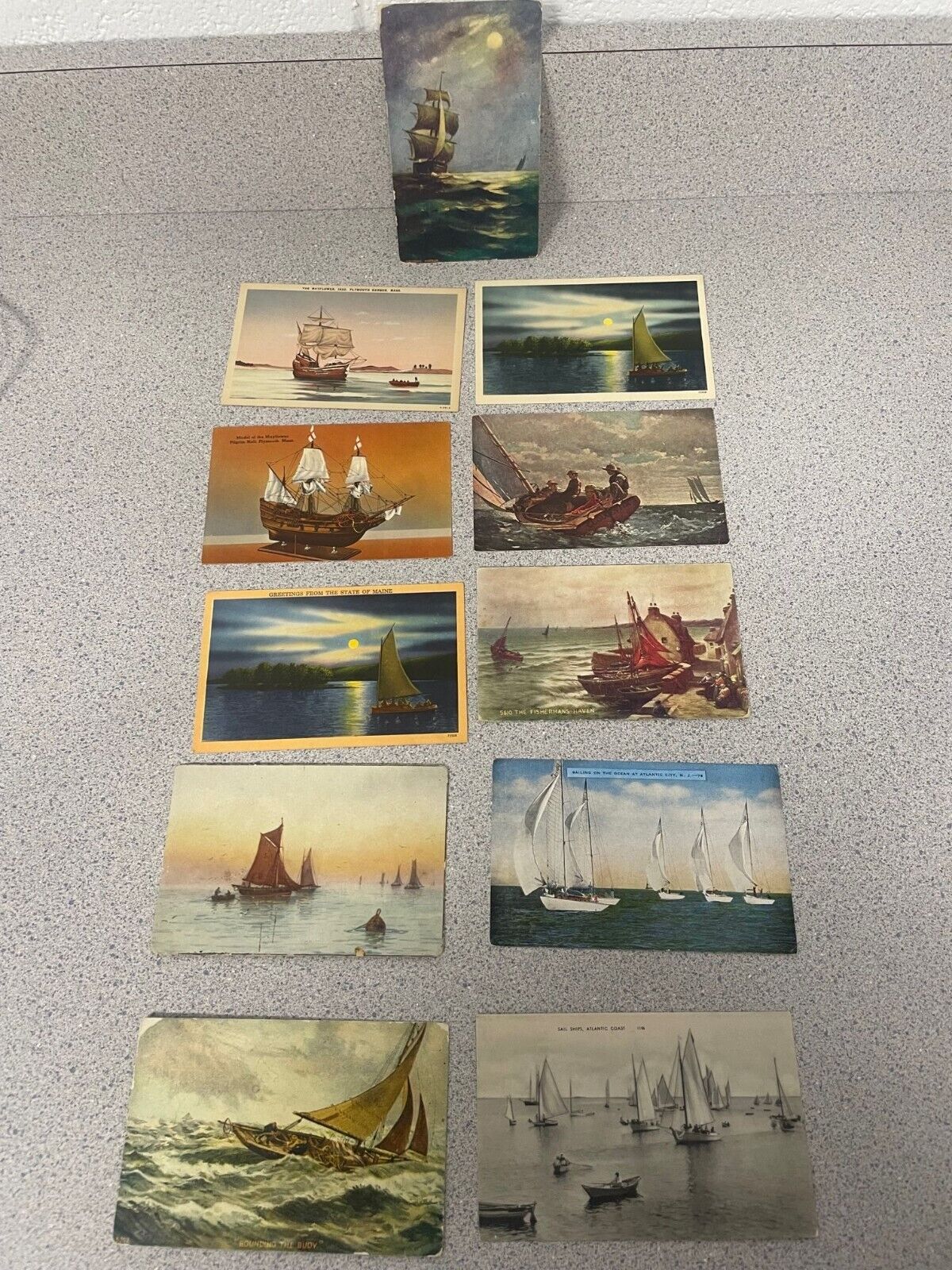 Sailboat Lot of 11 Old Postcards