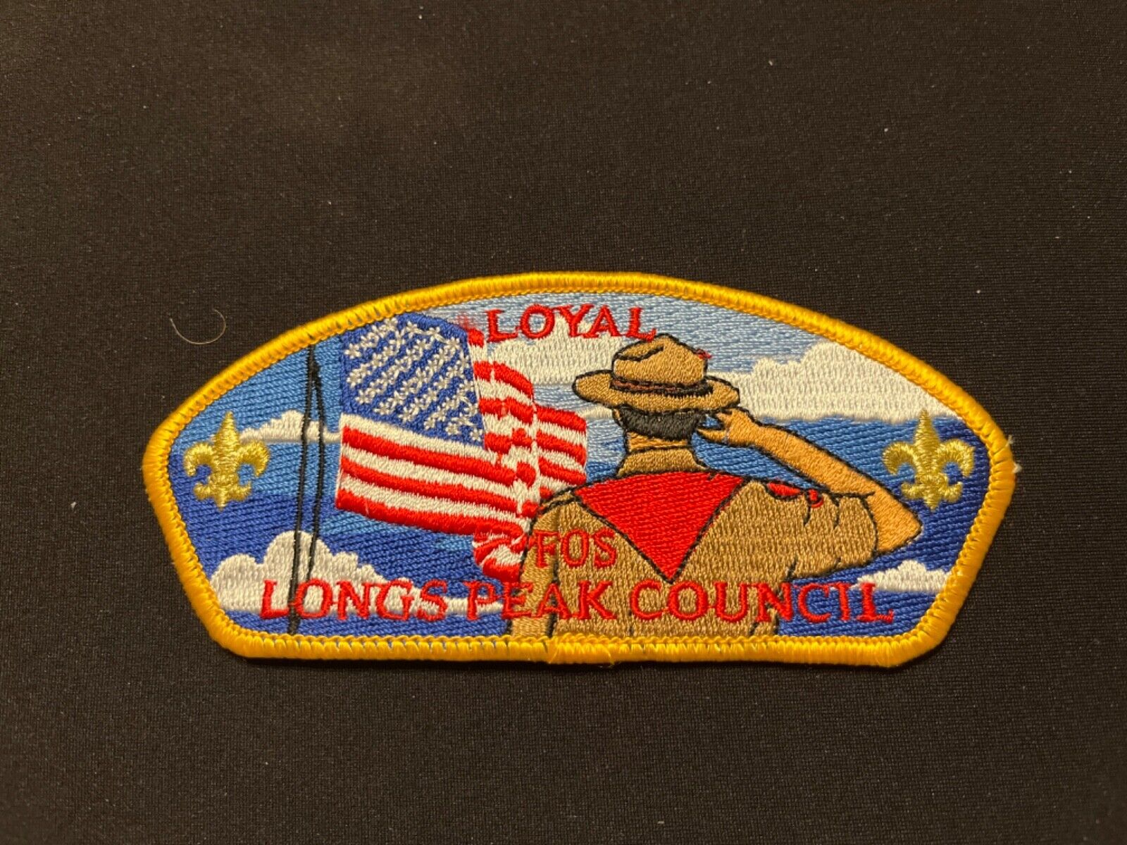 Longs Peak Council BSA FOS CSP “Loyal” Scout Law Series Patch - Yellow
