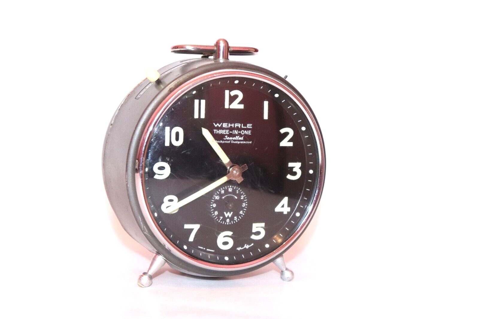 Vintage Wehrle Alarm Clock Three In One Made In Germany 1960.
