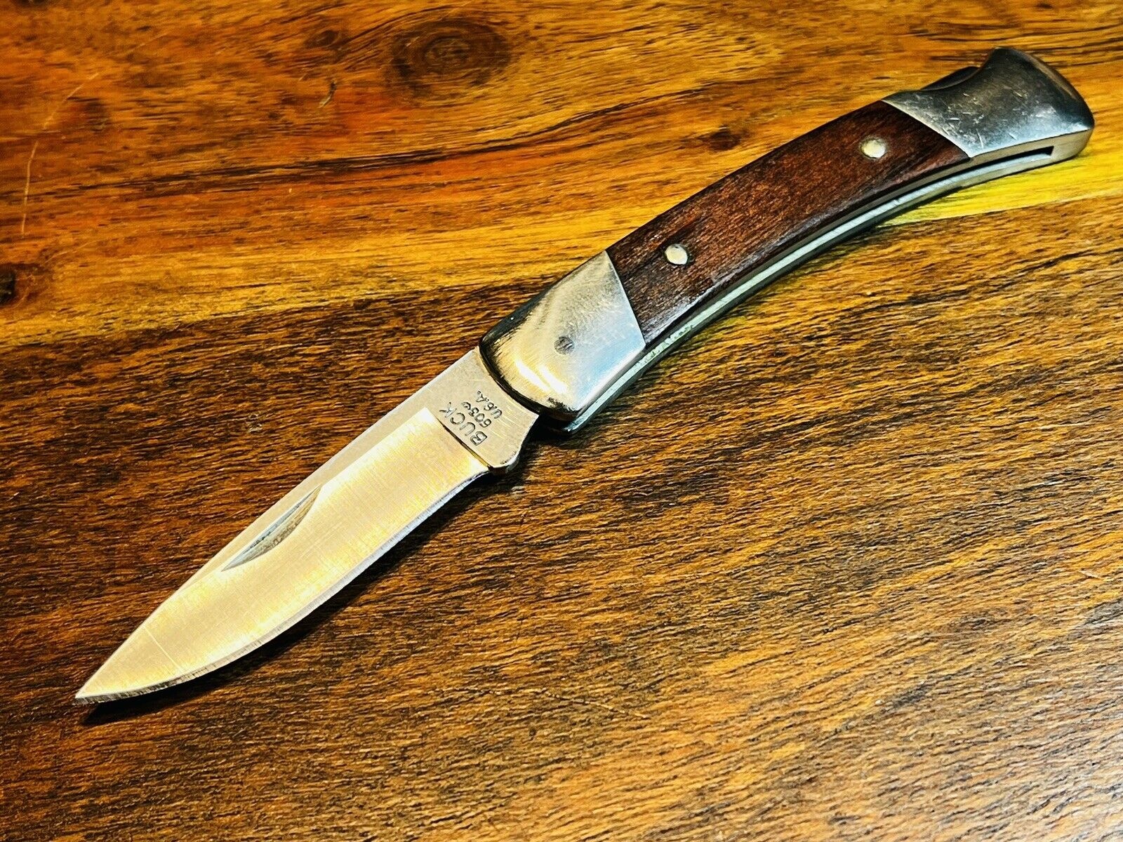2014 BUCK USA 503 Prince Wood Handle Pocket Knife Nickel Silver Forever Warranty