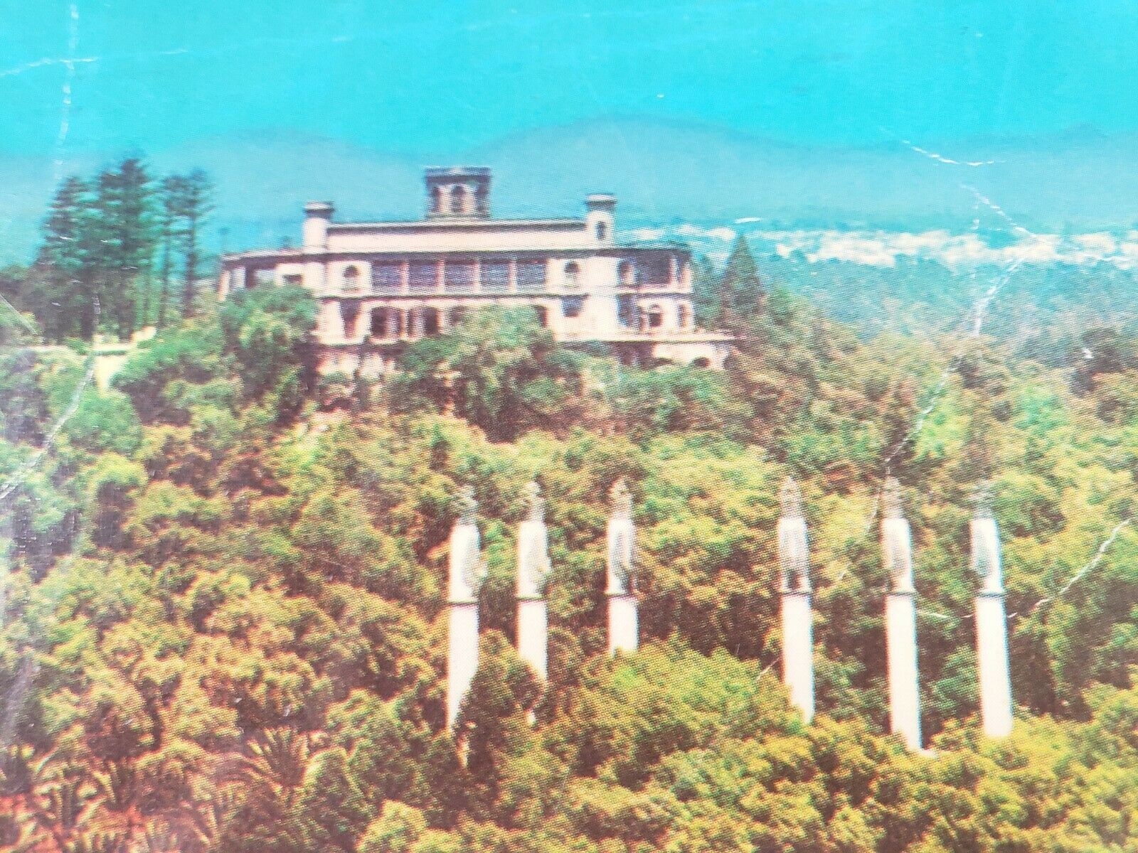 C 1958 El Castillo De Chaputepec Mexico Tarjeta Postal Chrome Vintage Postcard