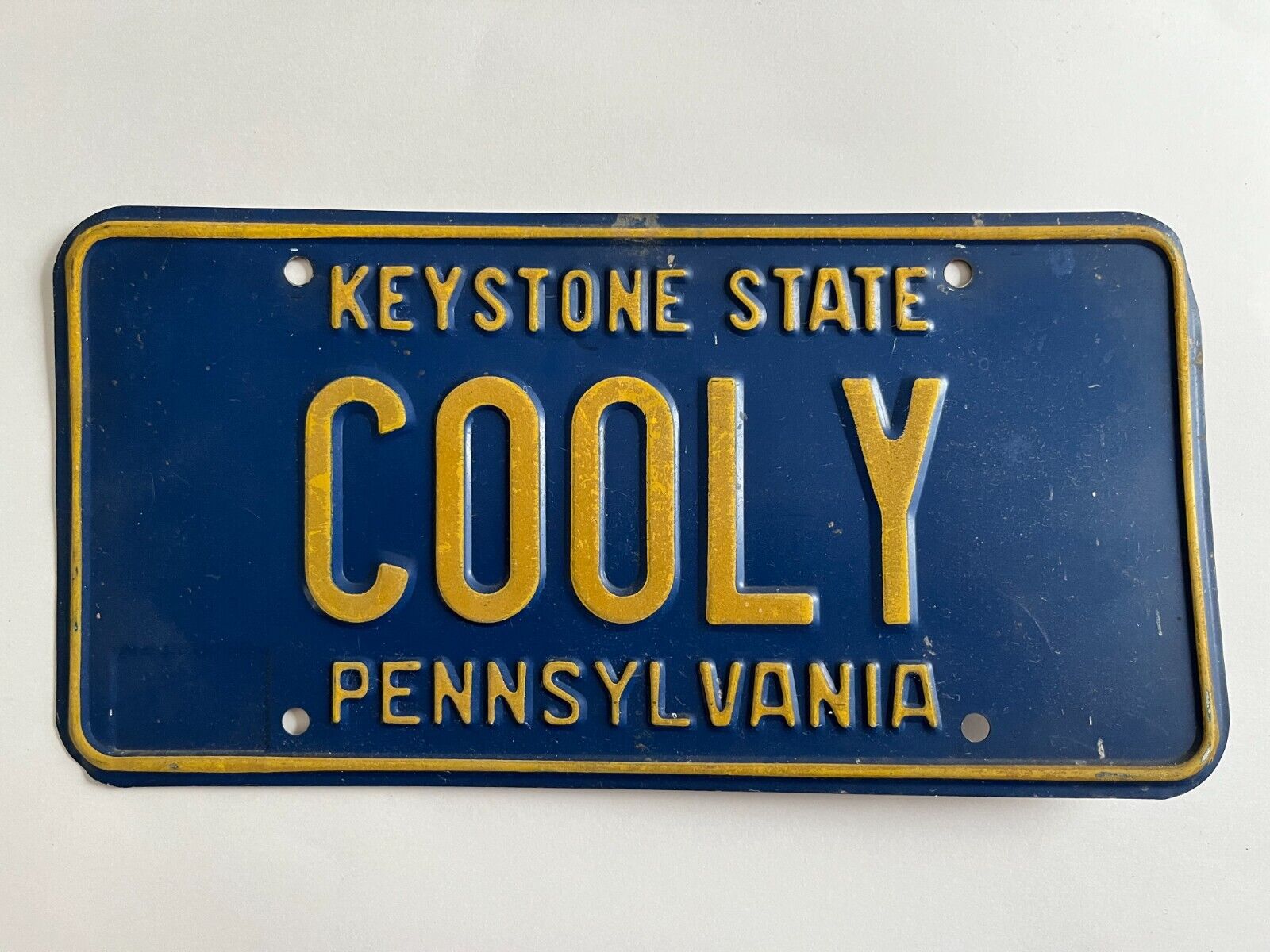 Vanity License Plate COOLY Pennsylvania Coolie Cooley Butt Hiney Funny Rear End