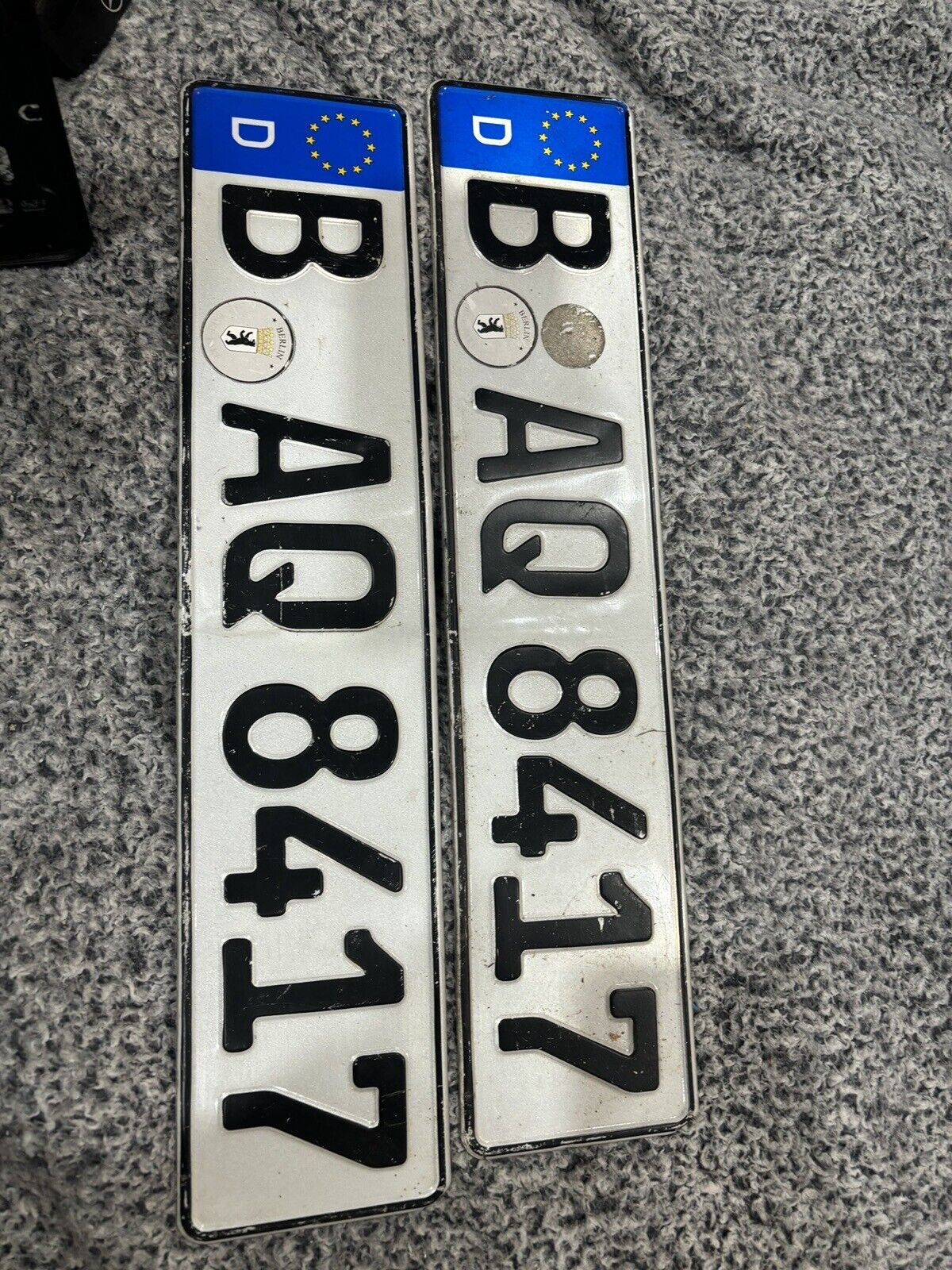 REAL GERMAN LICENSE PLATE AUTO NUMBER CAR BMW MERCEDES BENZ WITH EURO BRACKETS