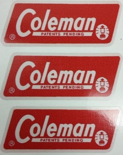 THREE NEW COLEMAN REPLACEMENT STICKER DECAL LANTERN STOVE 1965-1970 