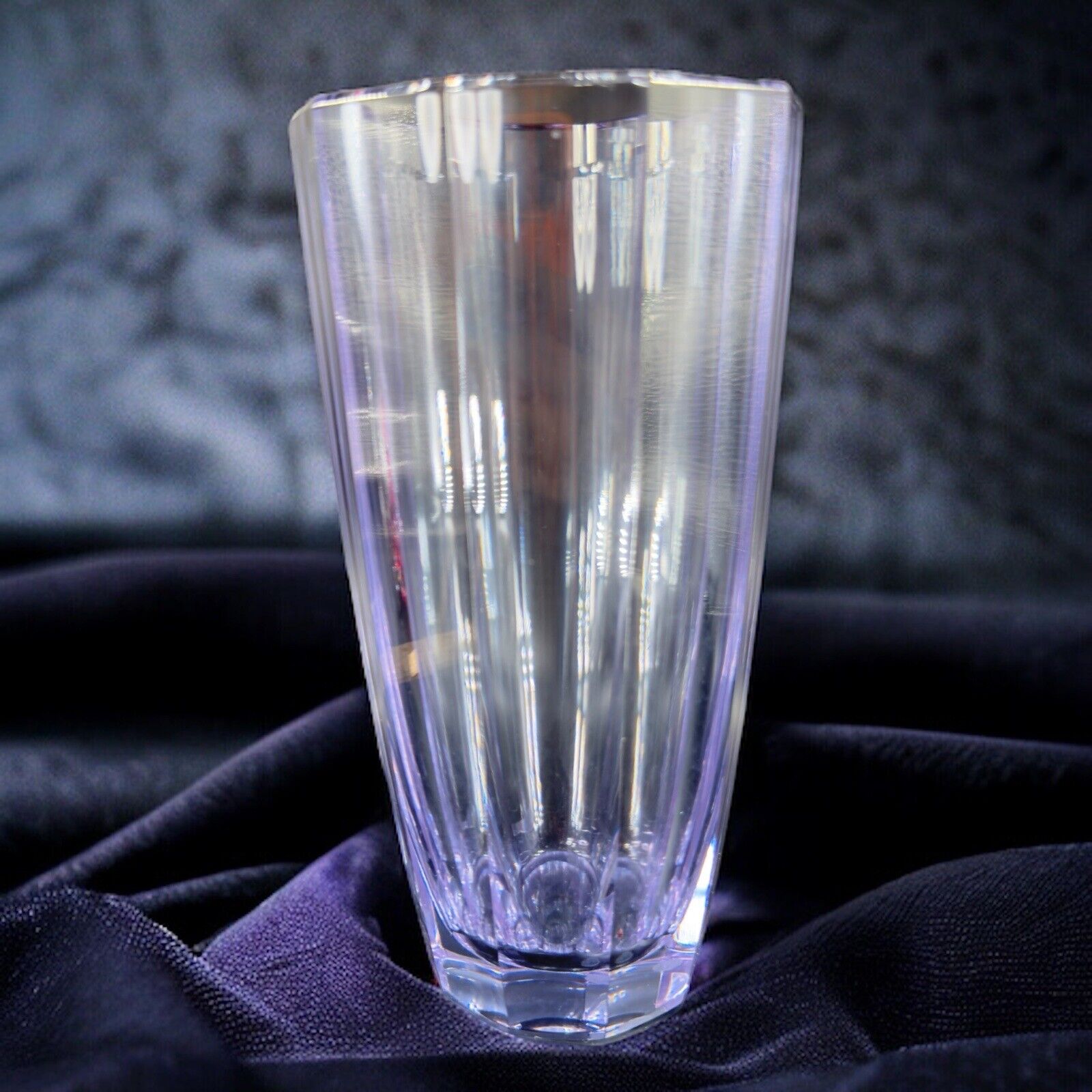 1960s Bohemian Neodymium Alexandrite Glass Vase Val Saint Lambert Signed Antique