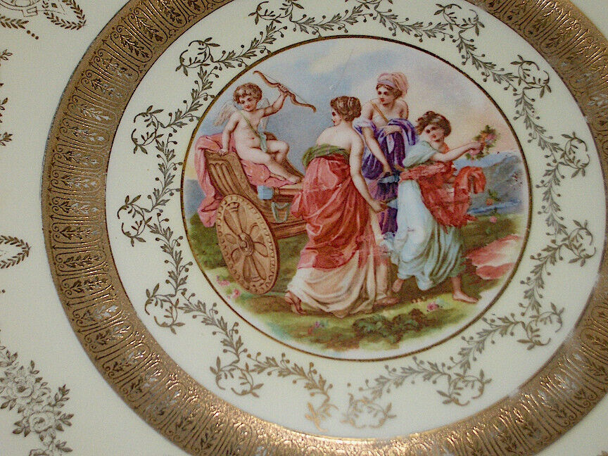 Royal Vienna Cabinet Plate  Hand Painted Gold Gilt Large 11\
