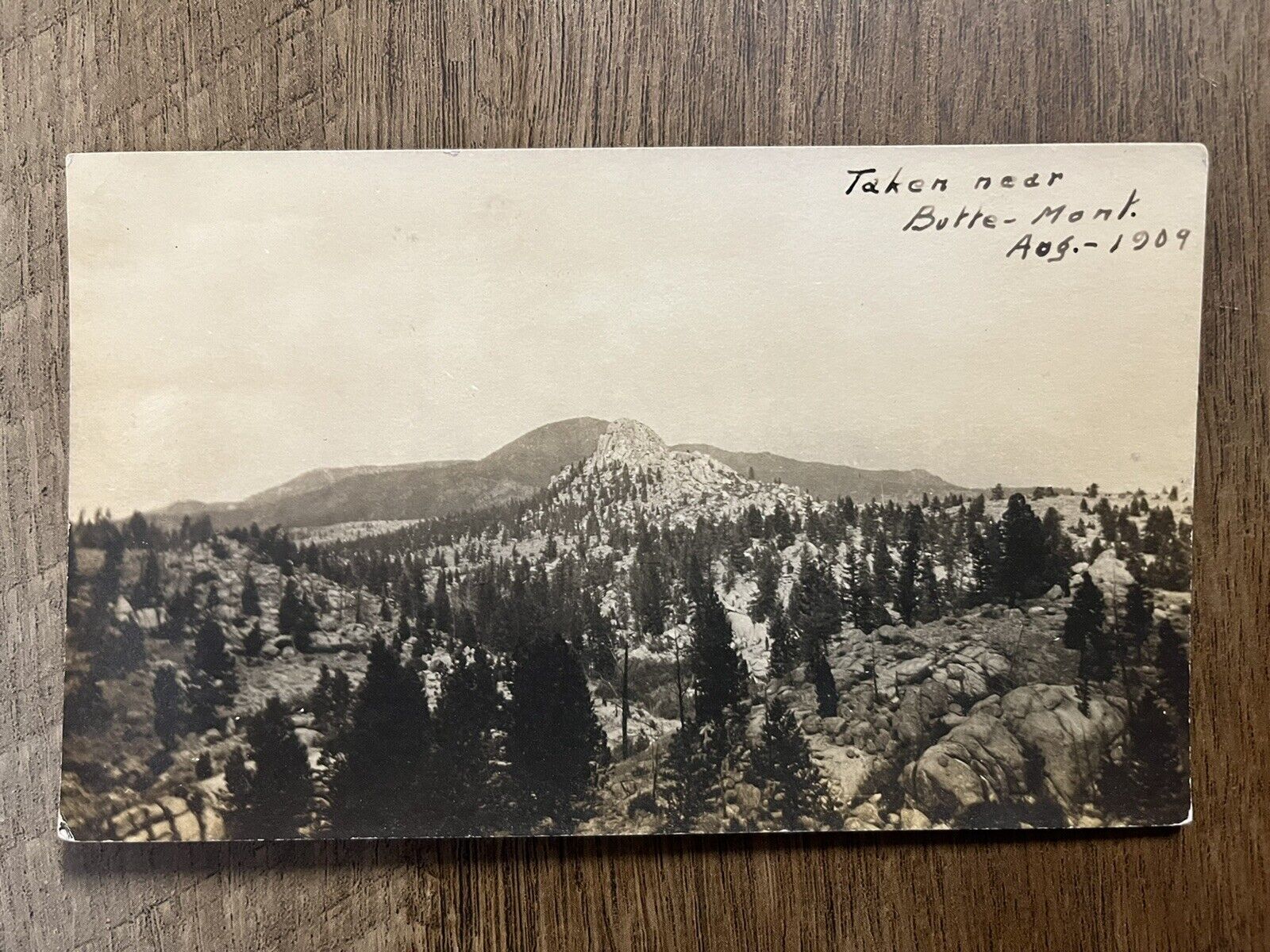 1909 - Mountain Landscape, Butte, MT Antique Real Photo Postcard RPPC