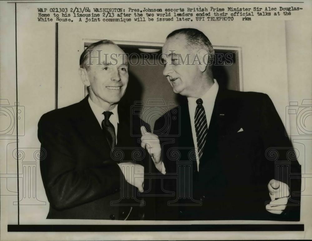 1964 Press Photo President Lyndon B. Johnson, Sir Alec Douglas-Home - nee25642