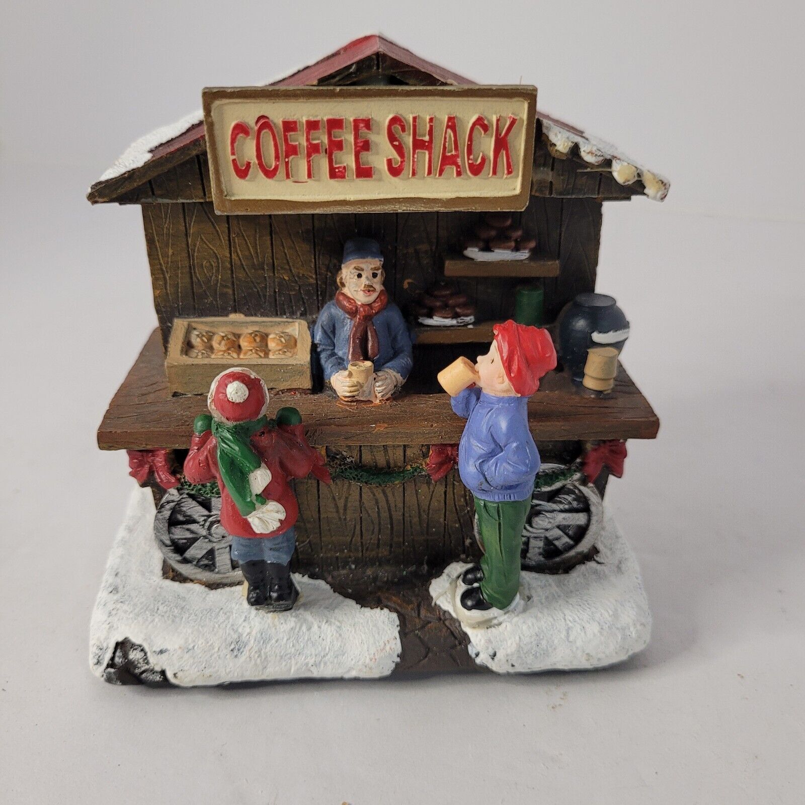 Holiday Time LED Street Shop - Coffee Shop Stand - Christmas Village No Box