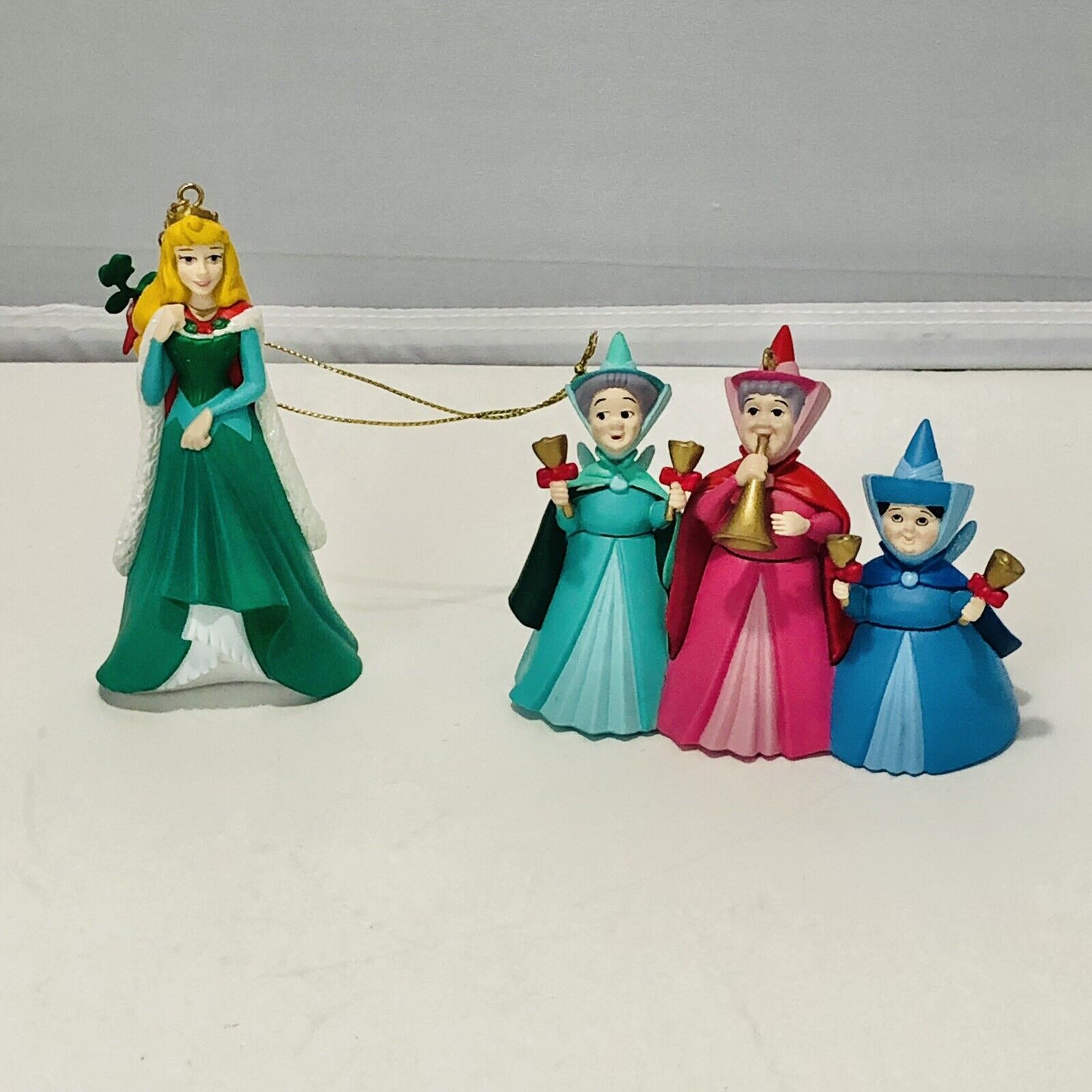 Vintage Disney Grolier President’s Edition Aurora & The 3 Fairies (2 Ornaments)