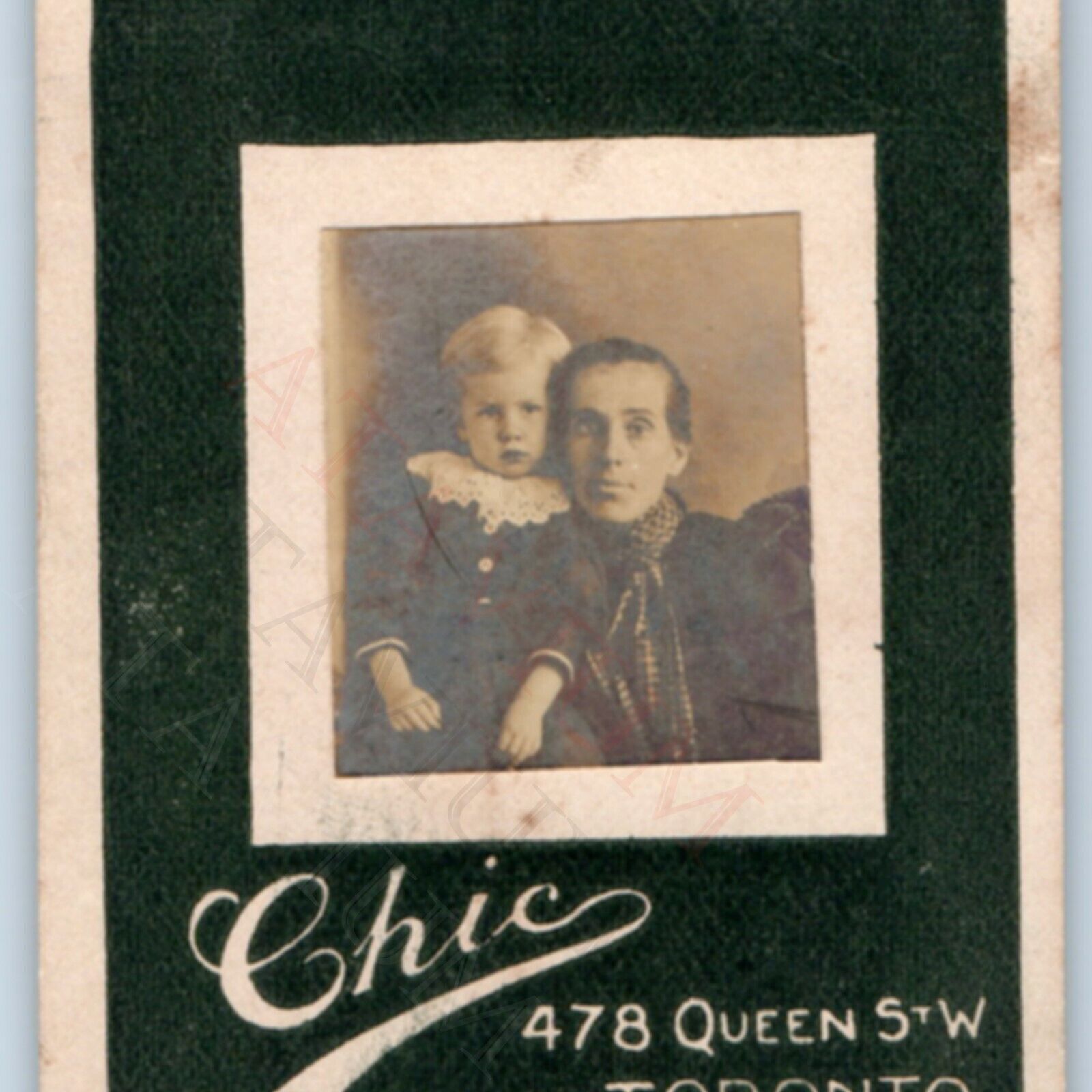 c1880s Toronto, Canada Cute Mother & Cute Boy Cabinet Card Chic Photo Booth? H37