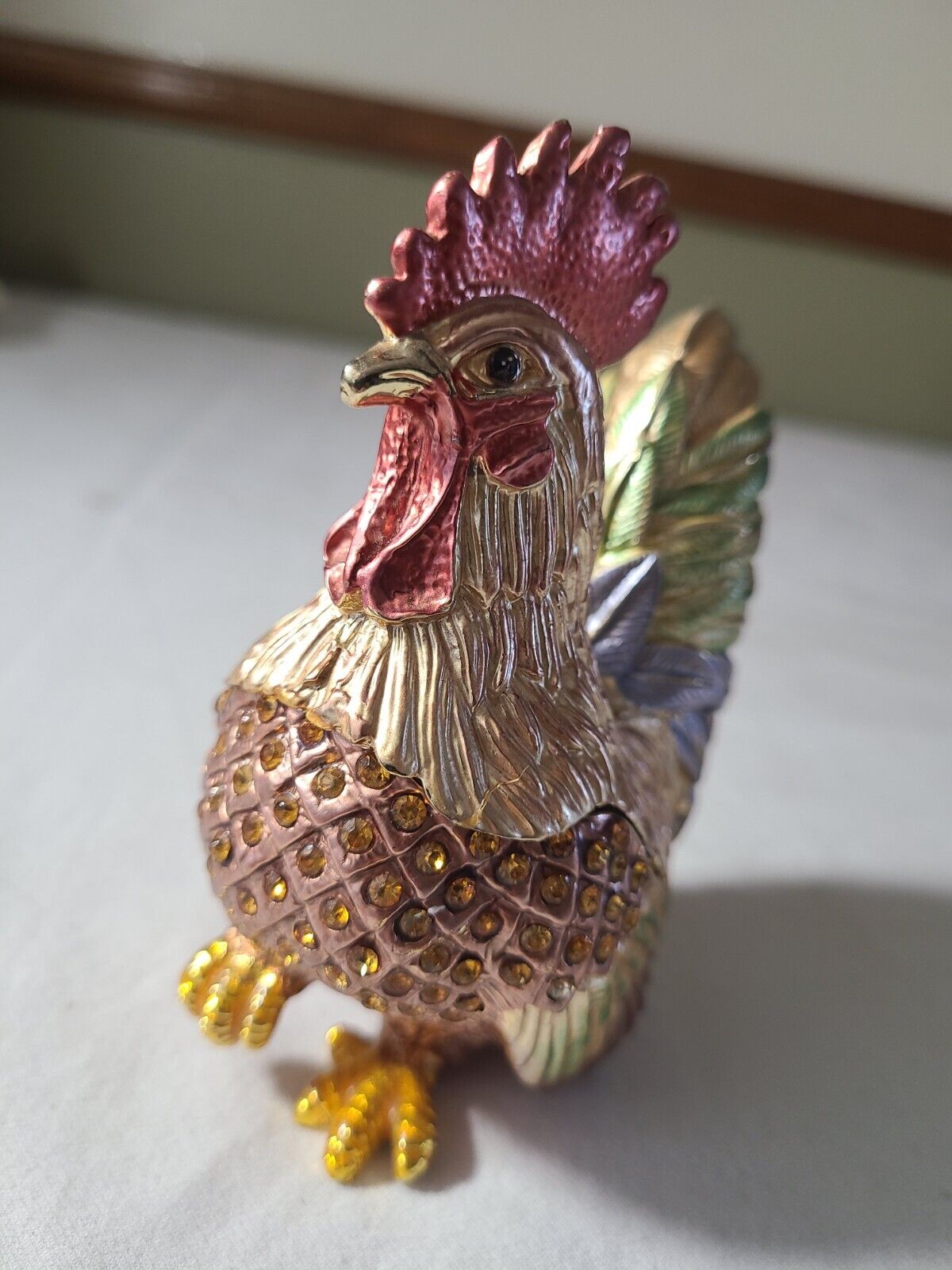 Rucinni Rooster Trinket Box Jeweled With Swarovski Crystals
