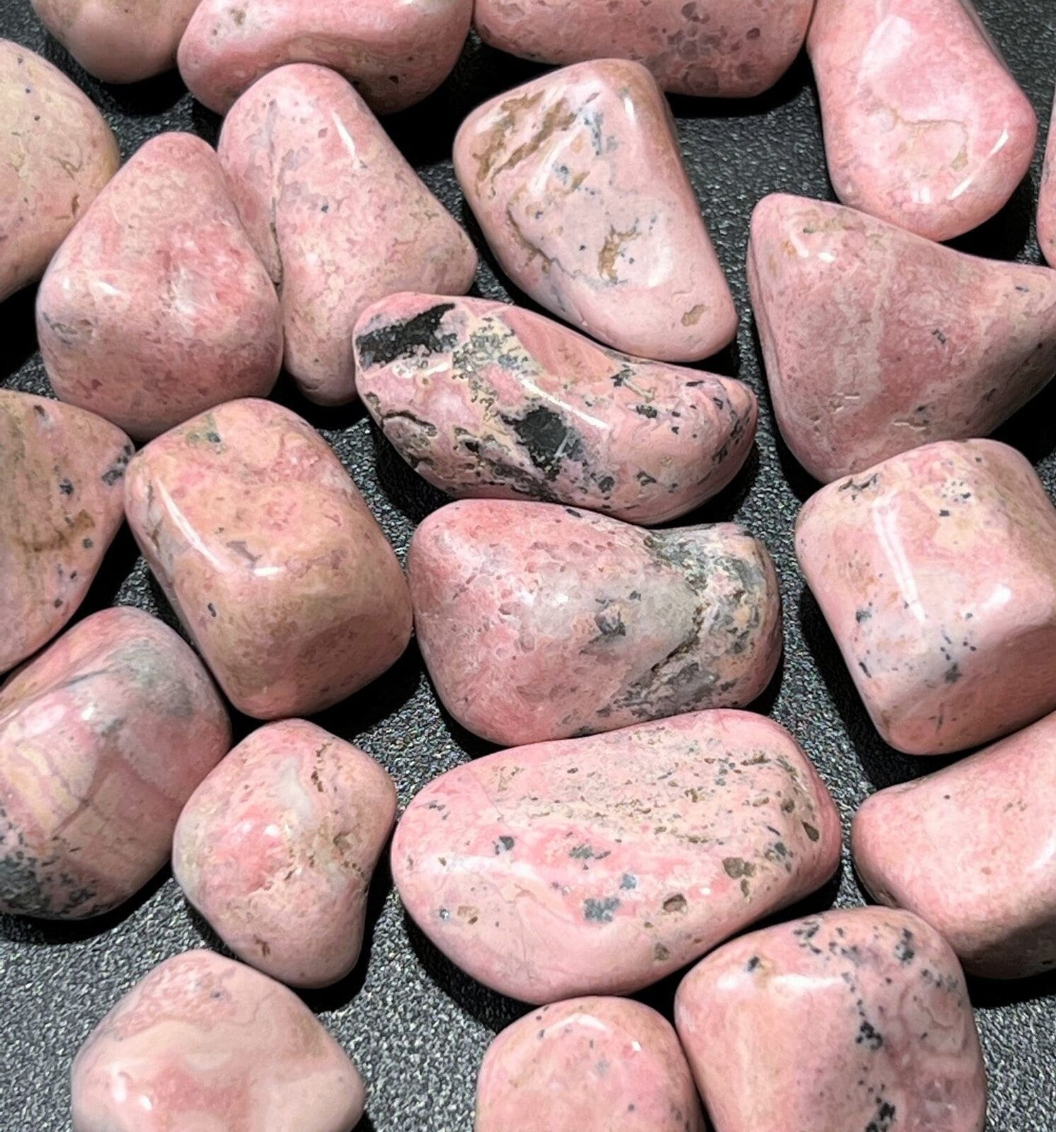 Bulk Wholesale Lot 1 Kilo ( 2.2 LBs ) Tumbled Pink Rhodonite Polished Stones