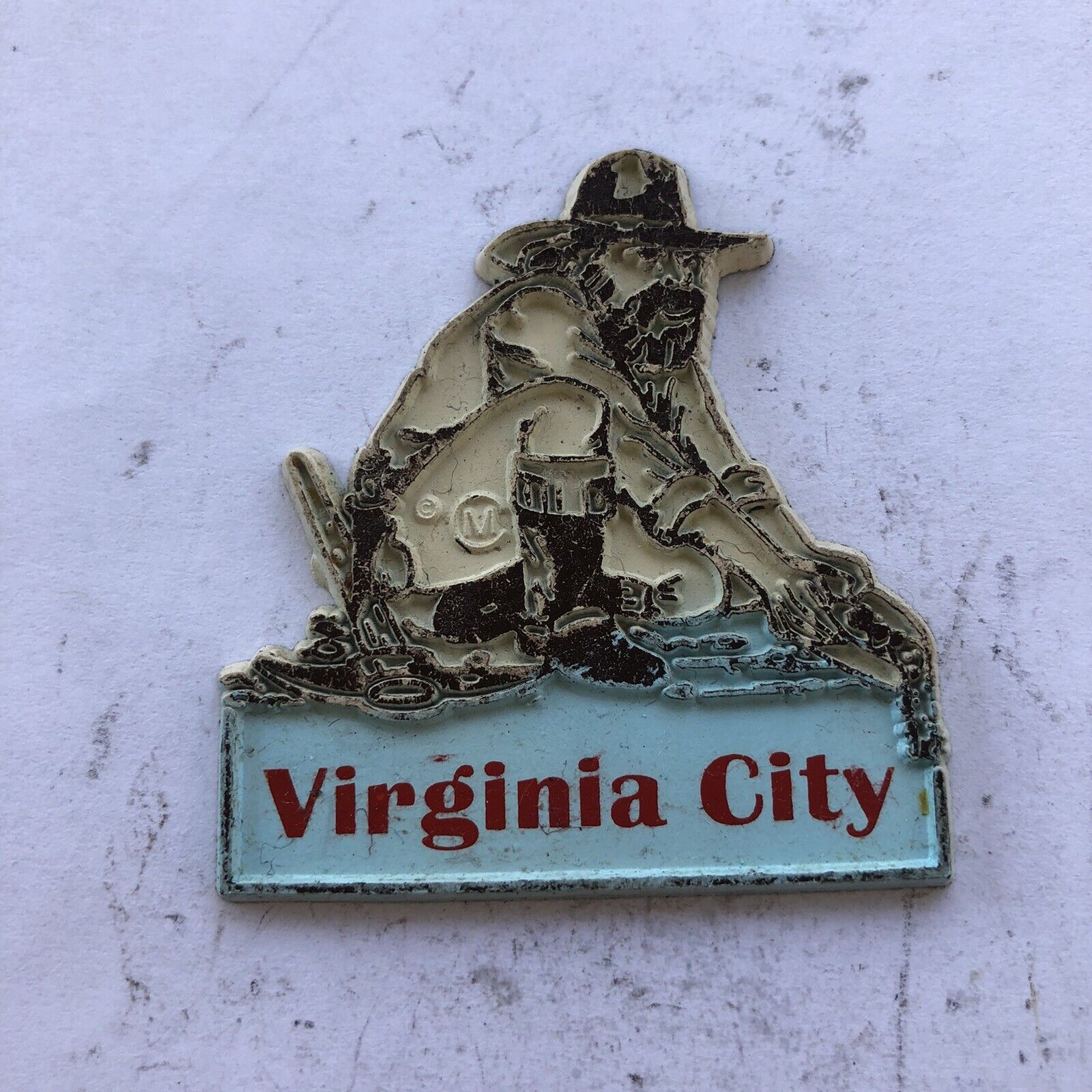 Virginia City Prospector Soldier Vintage Rubber Travel Souvenir Magnet