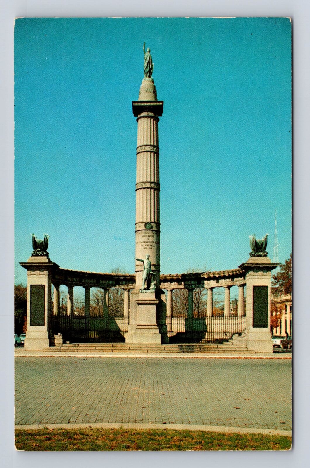Richmond VA-Virginia, Jefferson Davis Monument, Antique, Vintage Postcard