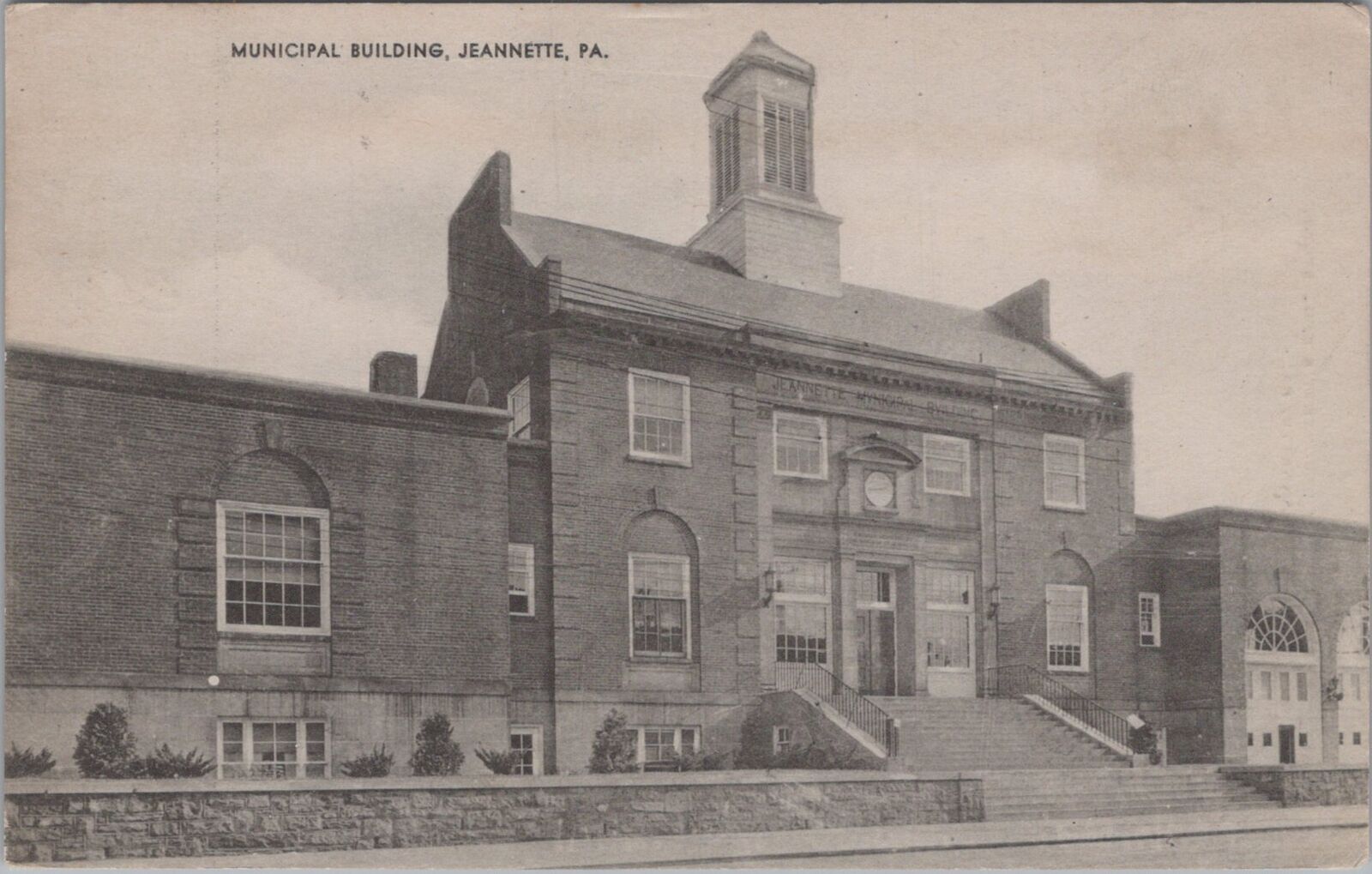 Municipal Building Jeannette Pennsylvania Postcard