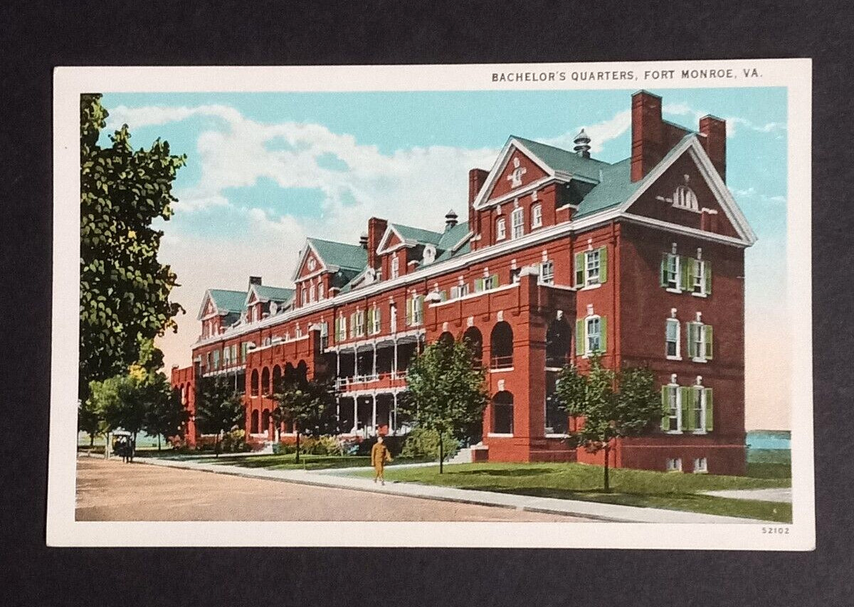 Bachelors Officers Quarters Fort Monroe Virginia VA Curt Teich Postcard c1920s