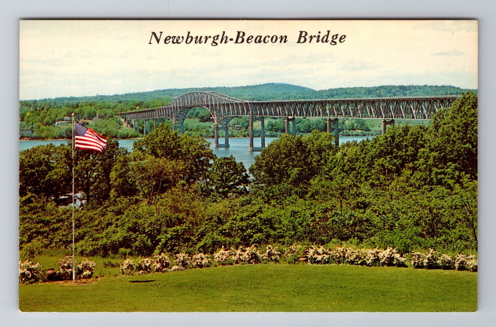 Newburgh NY-New York, Aerial Beacon Bridge, Antique, Vintage Souvenir Postcard