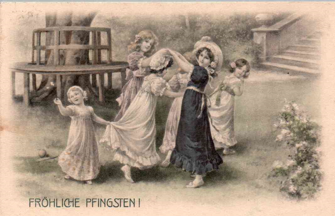Happy Pentecost - Frohliche Pfingsten - Augsburg, Bavaria - in 1909