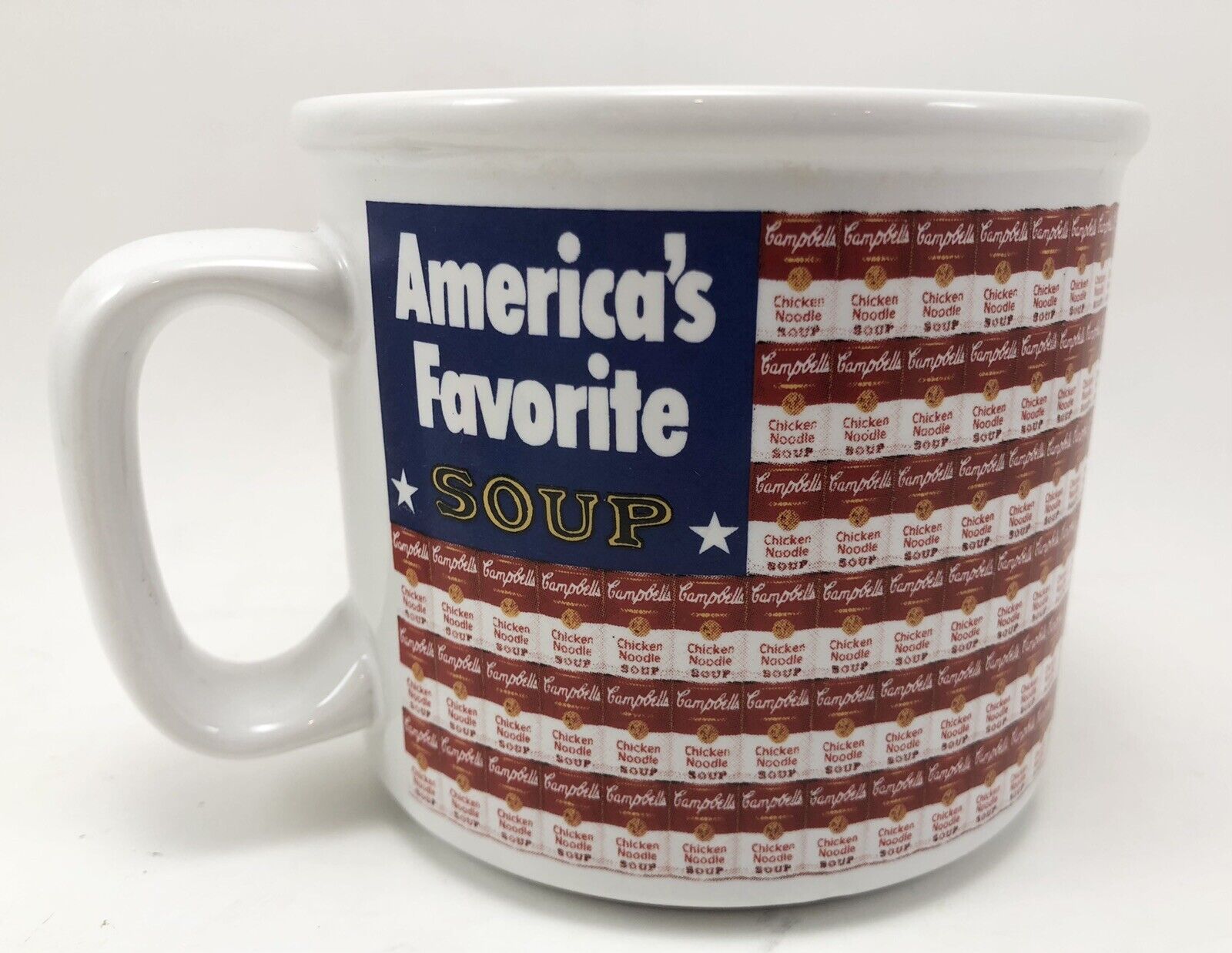 VINTAGE 1998 Campbell\'s Soup Mug America\'s Favorite Americana Flag Coffee Cup