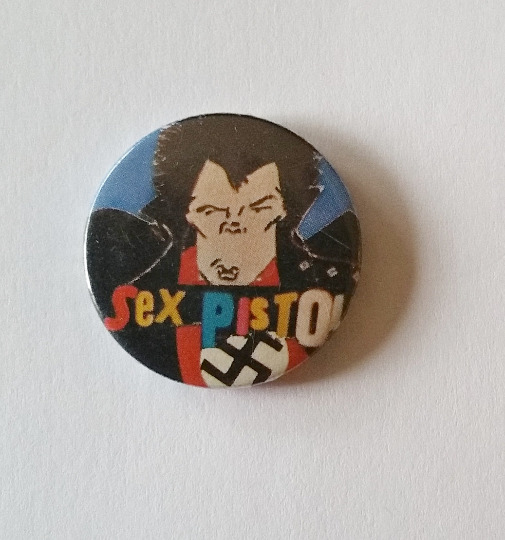 SEX PISTOLS Pinback Sid Vicious Vintage 1977 Punk Badge Button New Wave UK Rare 