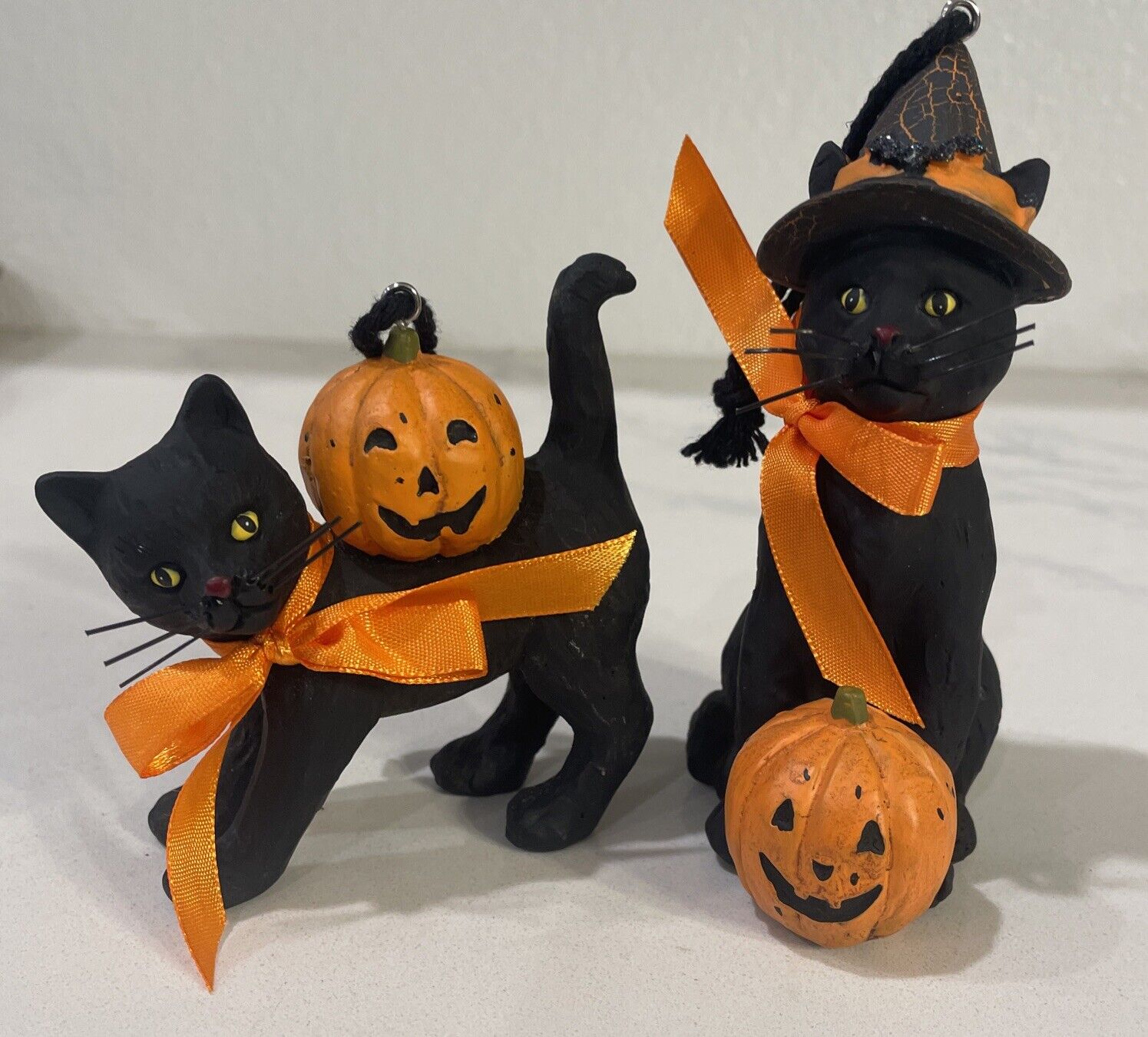 Bethany Lowe Halloween Black Cat Ornaments-Set of 2—RETIRED